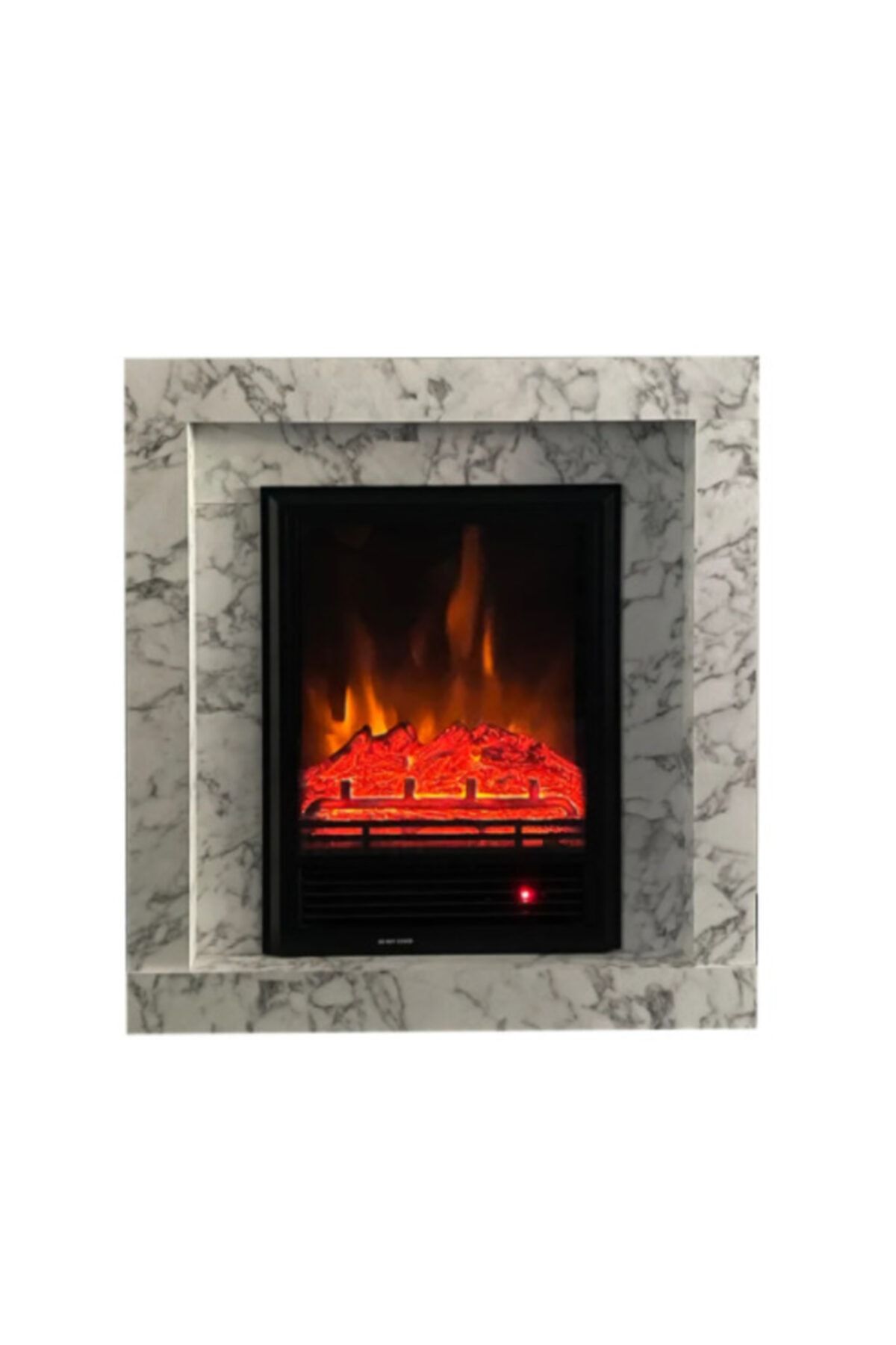 DLC 1118 1600 Watt Beyaz Mermer Desenli Elektrikli Dekoratif Şömine