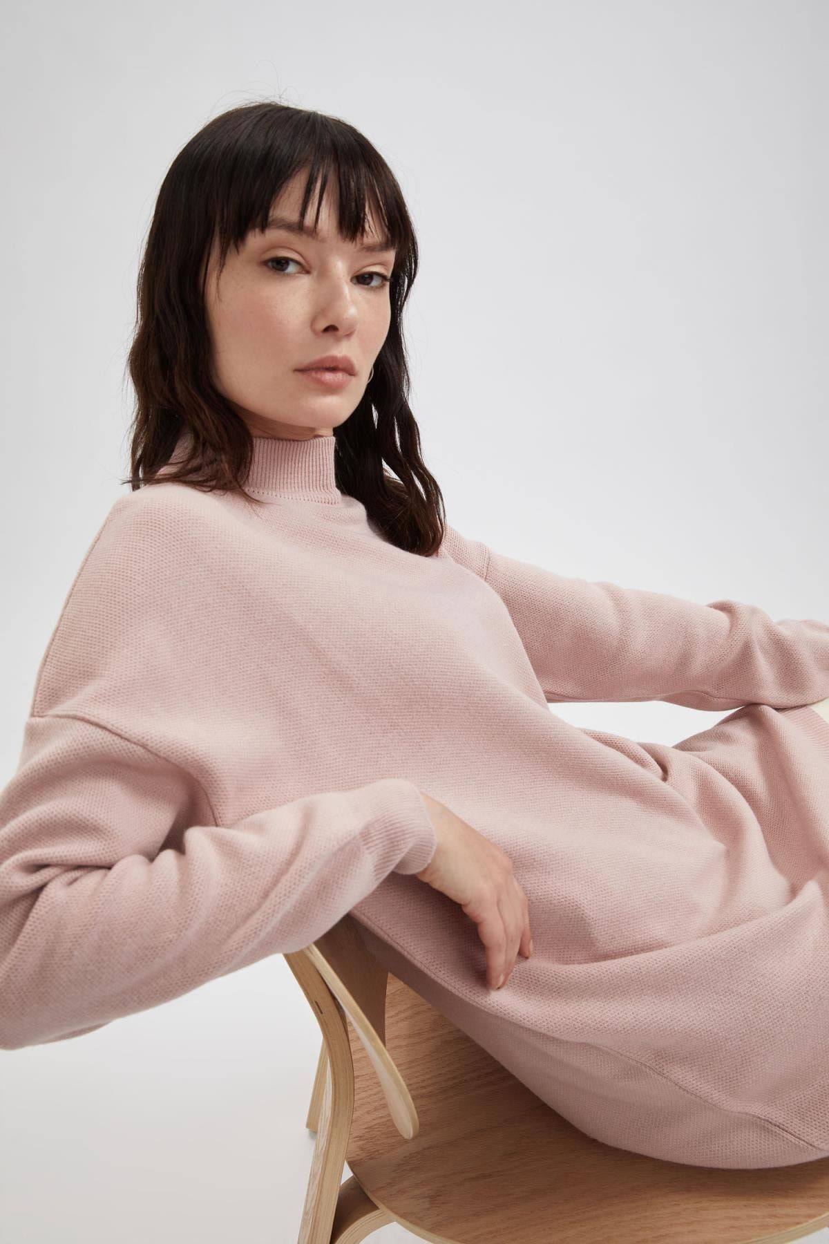DeFacto Kadın Pembe Regular Fit Balıkçı Yaka Basic Triko Tunik U9431AZ21WN
