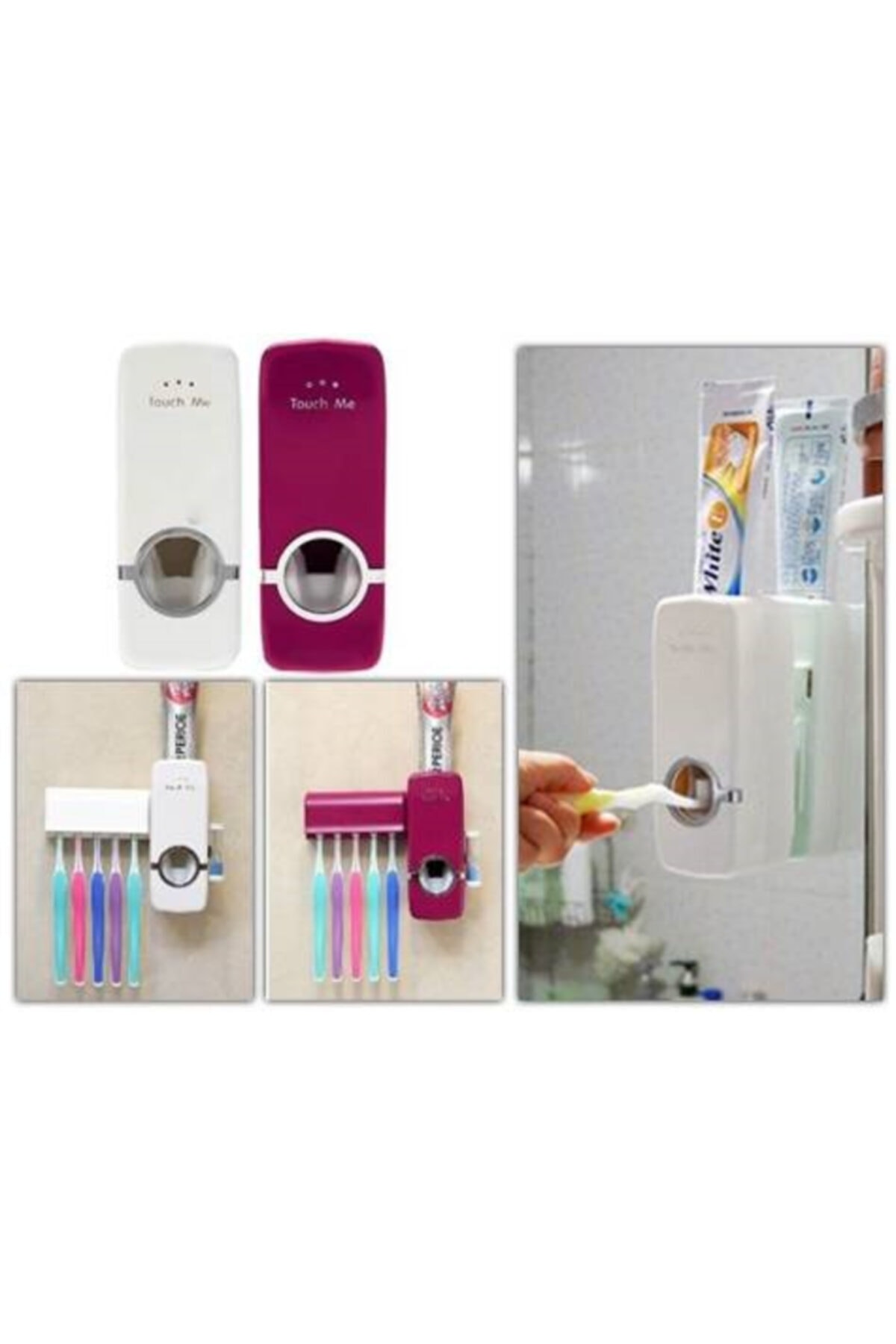 YFHOME 5'li Diş Fırçası Tutucu Pratik Otomatik Diş Macunu Sıkma Aleti