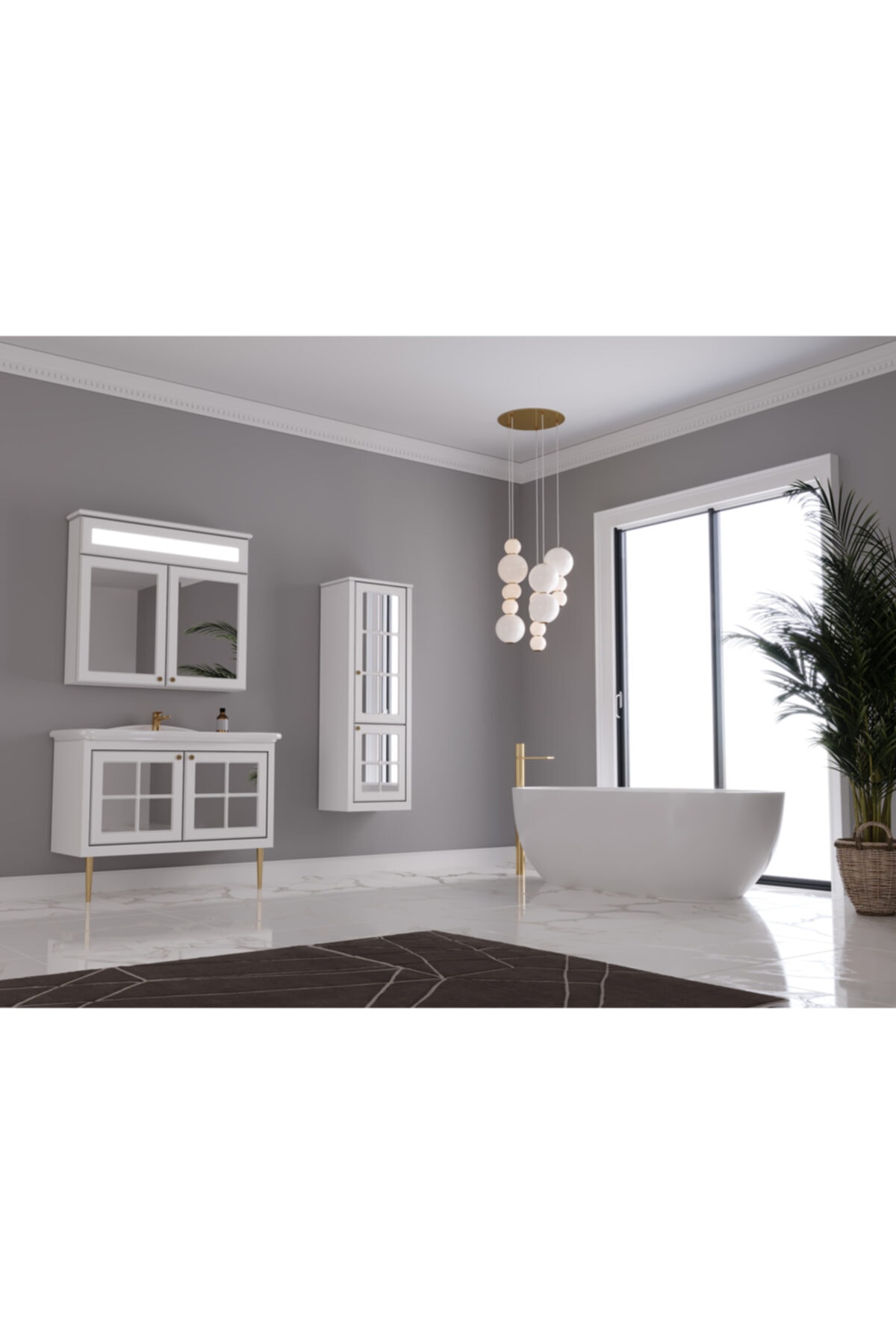 Höger Rosa 038 Banyo Boy Dolabı