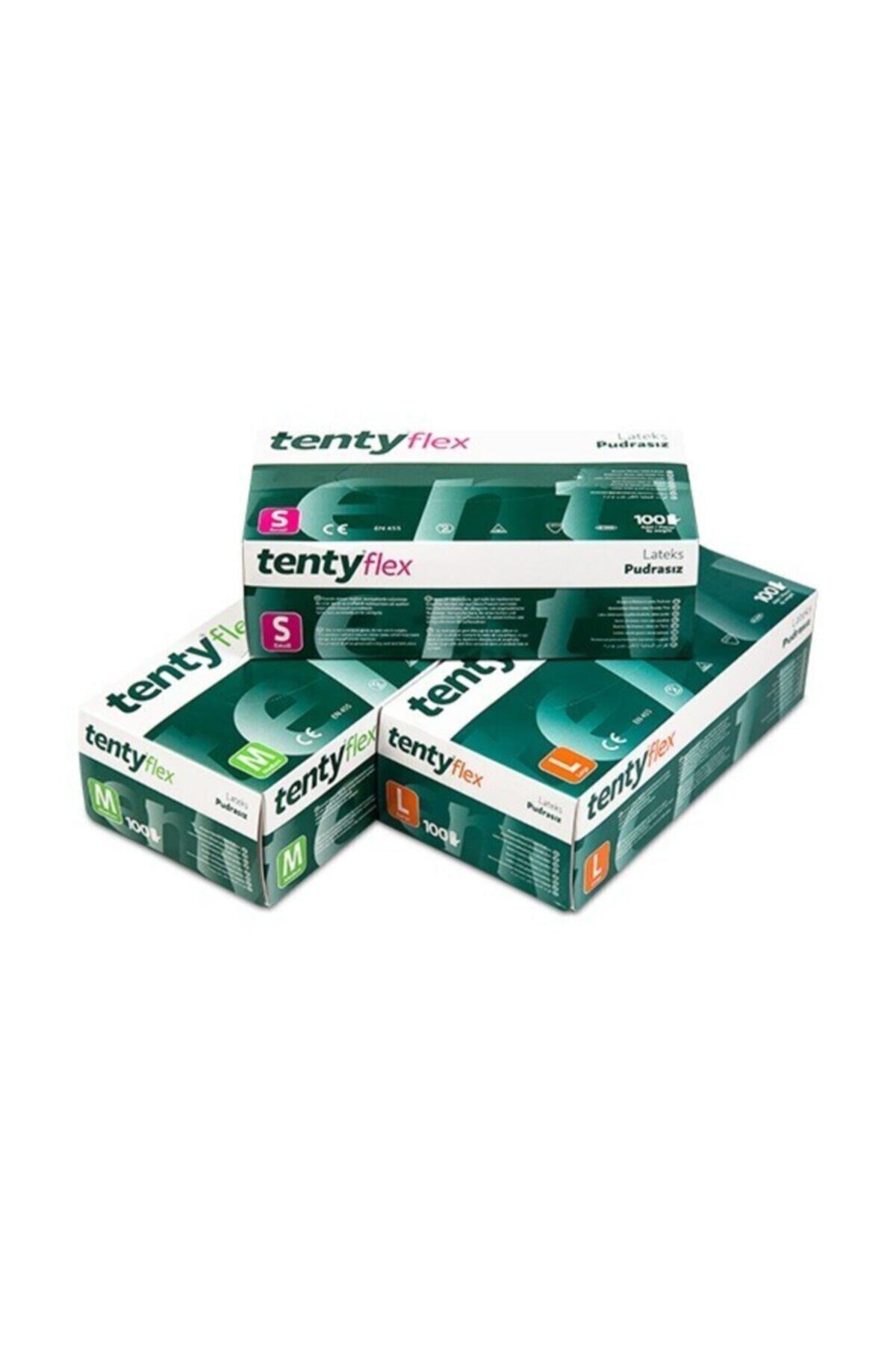 Tenty Flex Pudrasız Latex Eldiven (100'Lü Paket) M