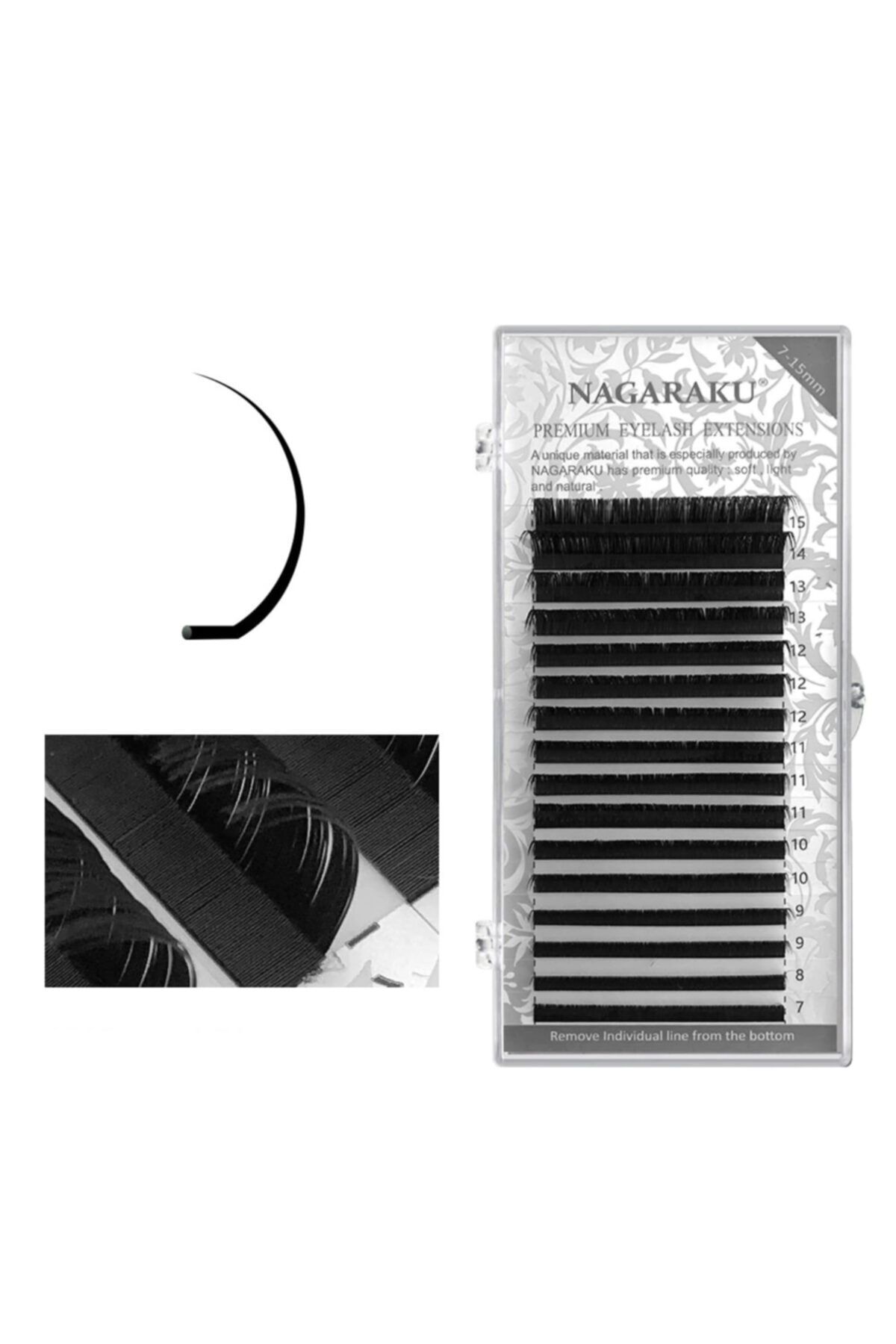 Ocean Nagaraku Doğal Ipek Kirpik (mix Natural Eyelash) 7-15mm Arası Karışık 0.15d