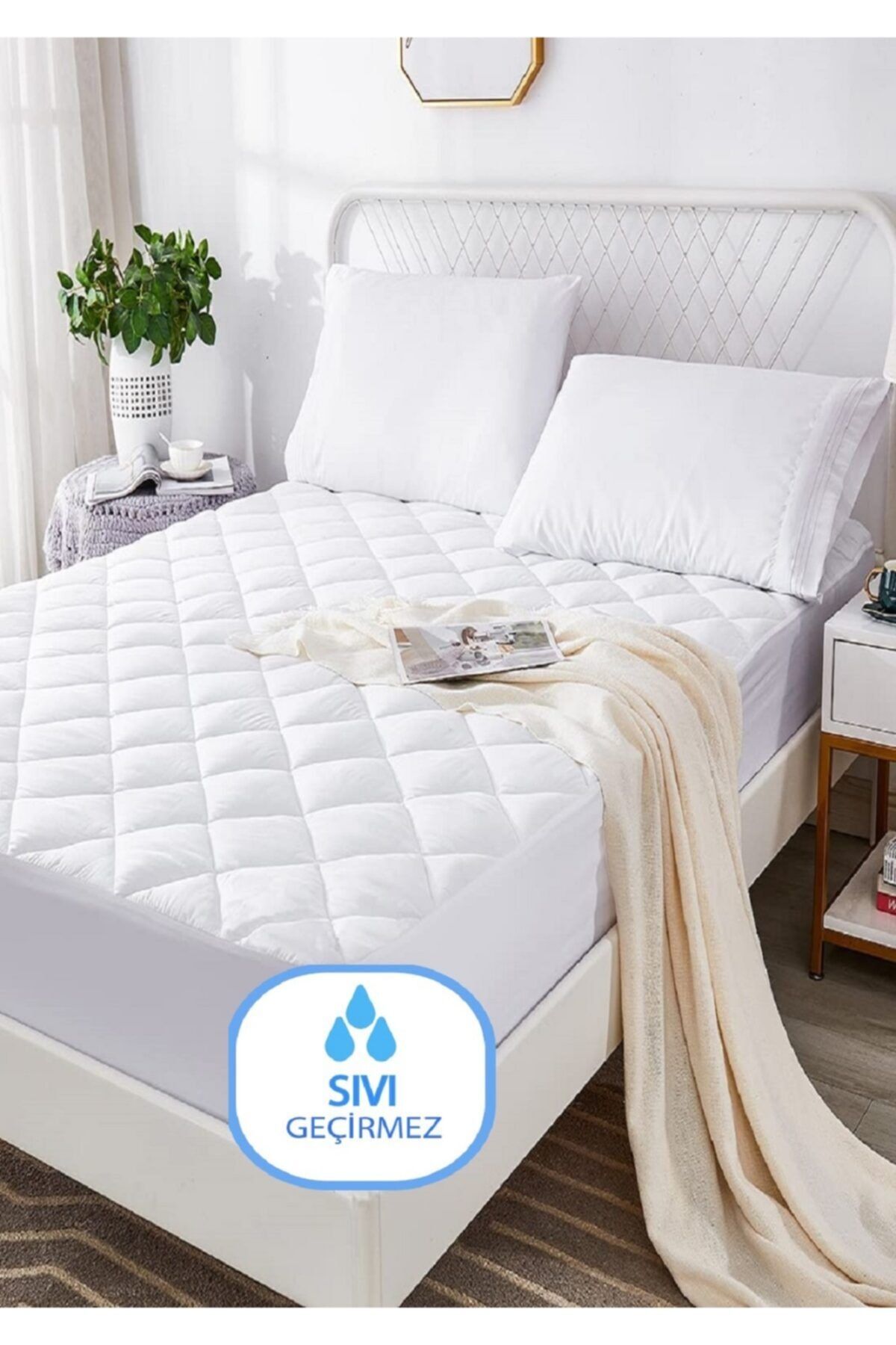 Forev Kapitone Full Kenar Çift Kişilik Sıvı Geçirmez 160x200 Yatak Alezi