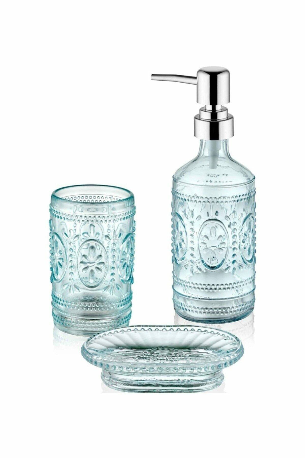 BambiGo Mavi Cam Banyo Seti (3 Parça)