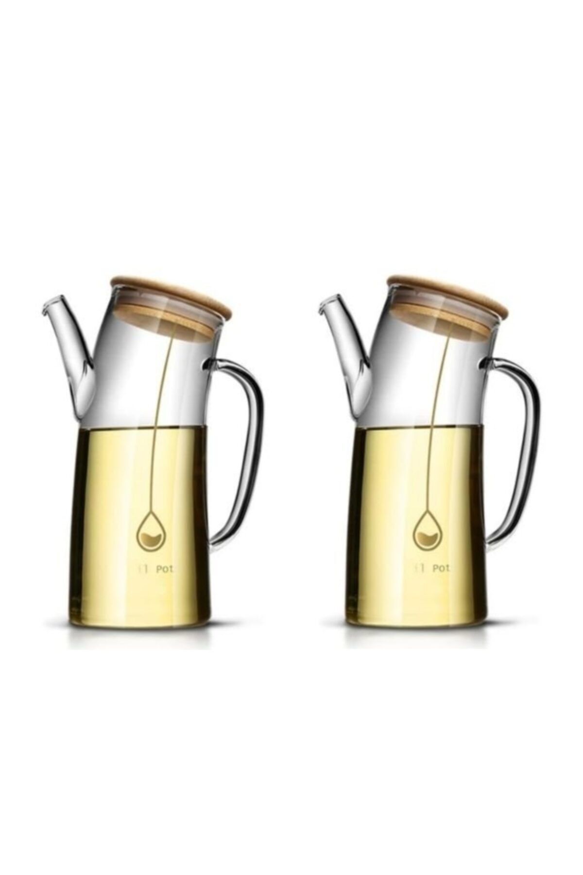 AROW 2'li 1000ml Borosilikat Cam Yağlık