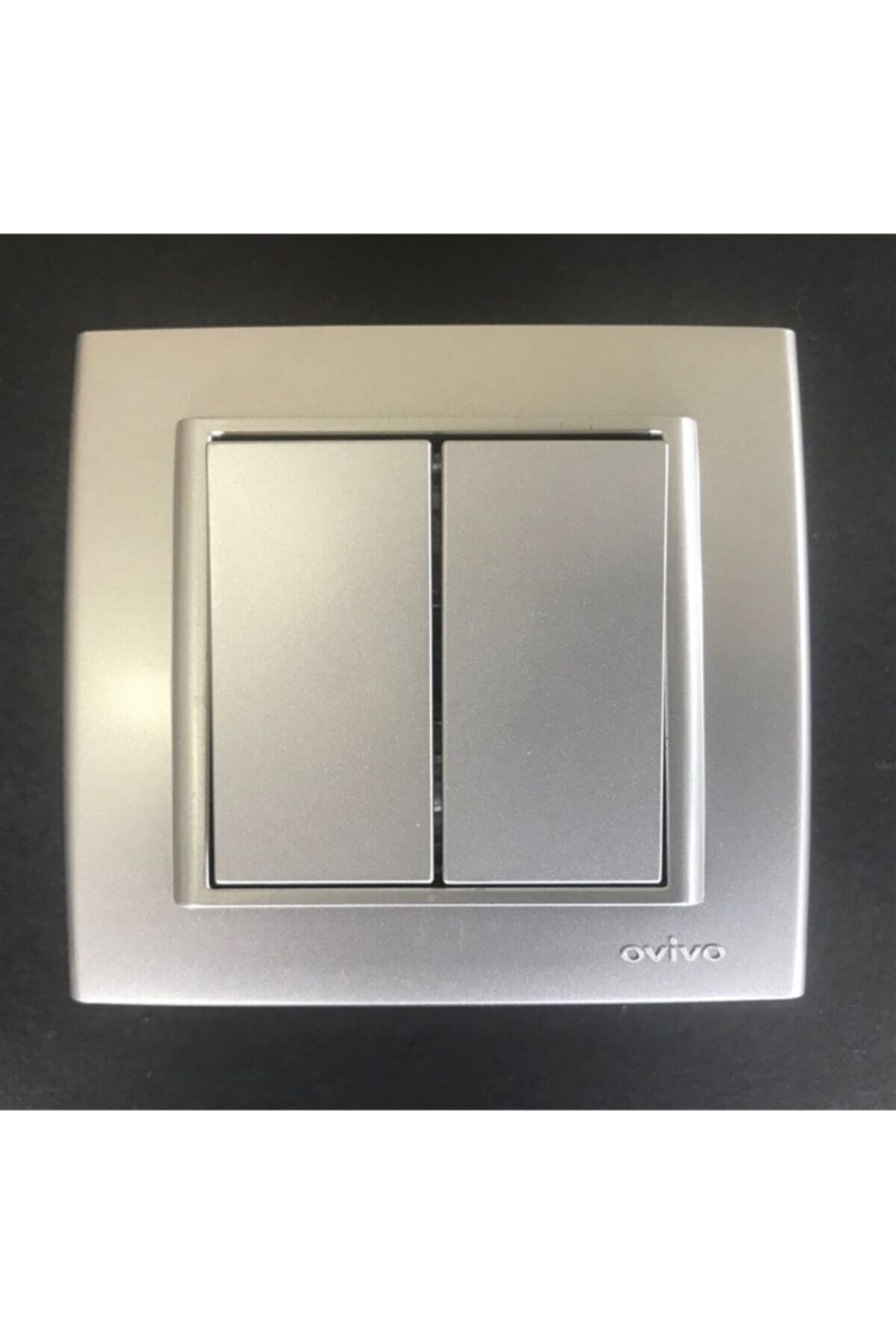 ÇağatayElektrik Ovivo Mina Gümüş (silver) Komütatör (ikili Anahtar) Mekanizma+çerçeve(12 Adet)