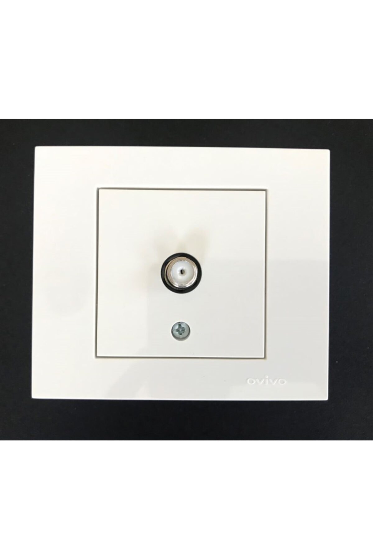 ÇağatayElektrik Ovivo Grano Beyaz F Tip Tv Uydu Prizi Mekanizma+çerçeve
