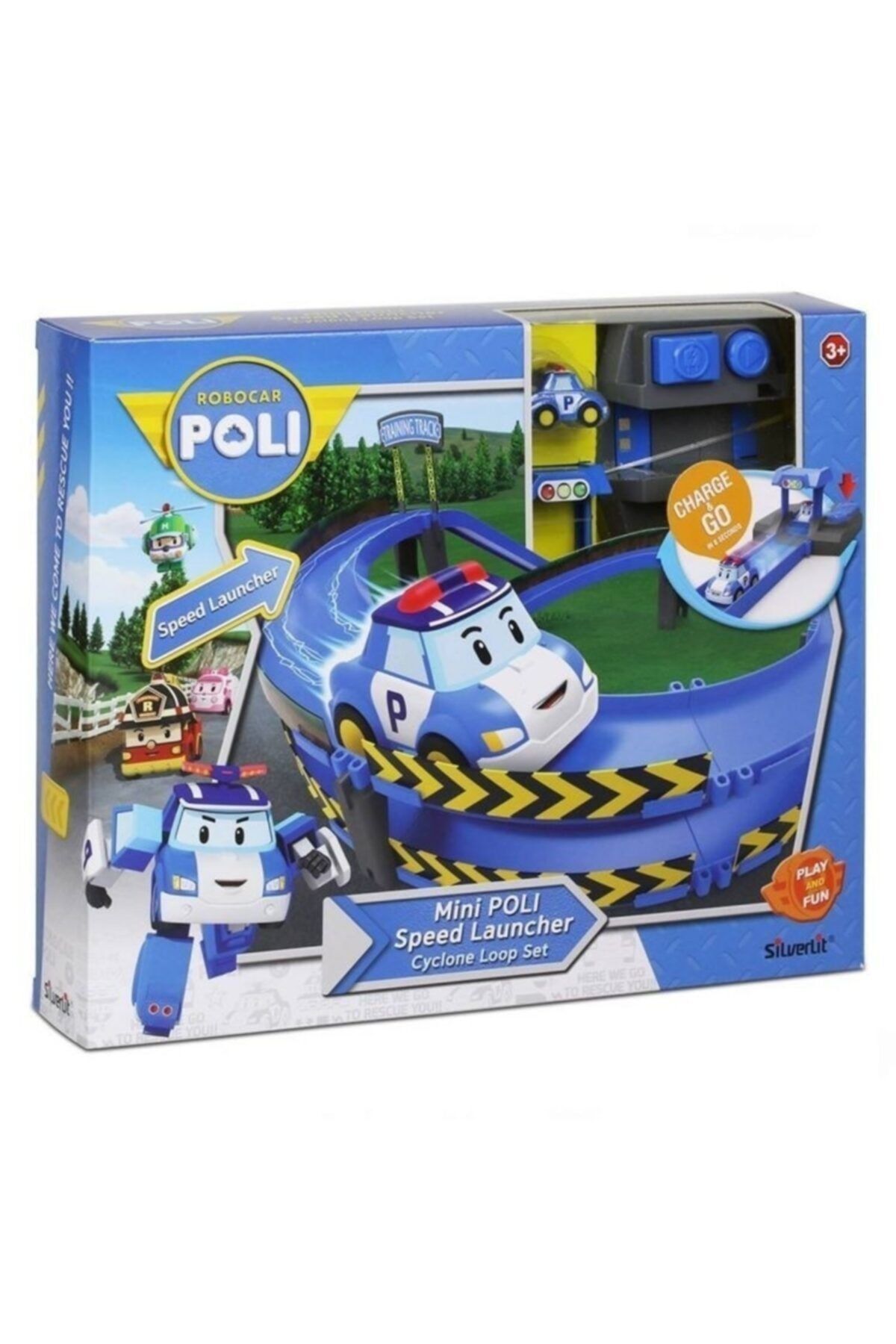 Robocar Poli Fırlatıcılı Ve Dönemeçli Yol Seti