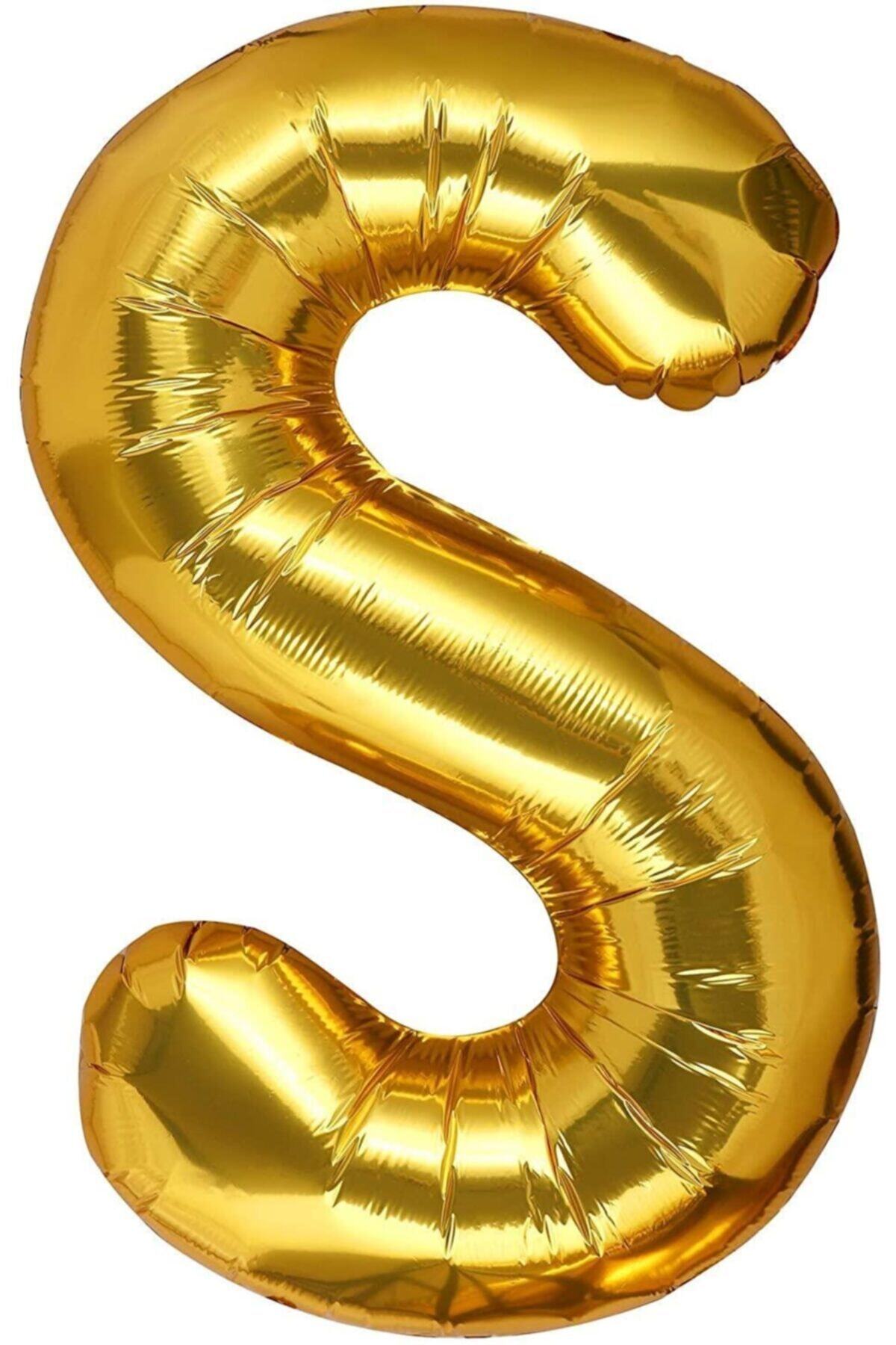 araget 1 Metre Harf Folyo Balon Altın Renk S Harf 100cm 40inç