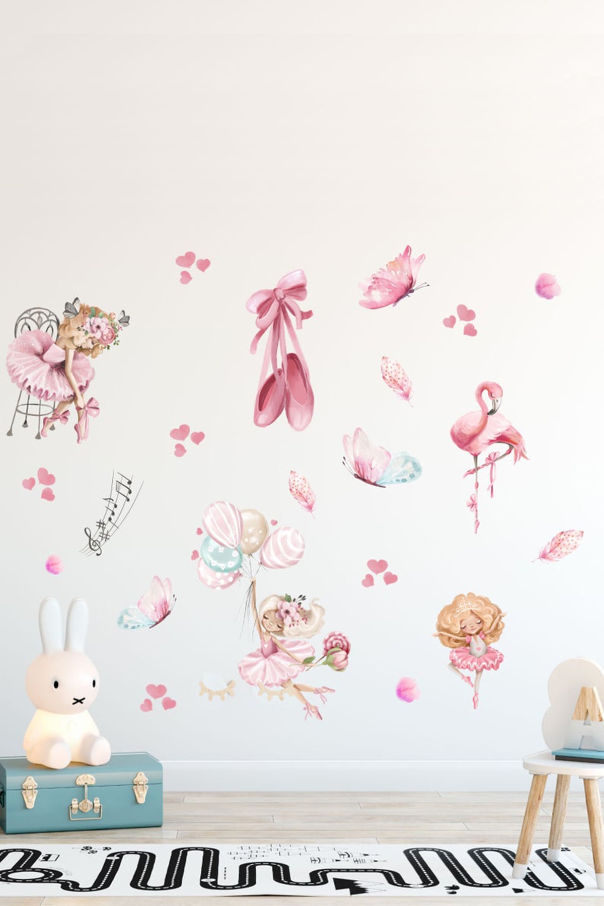 Kt Grup Minik Balerinler Kız Çocuk Odası Duvar Sticker Seti