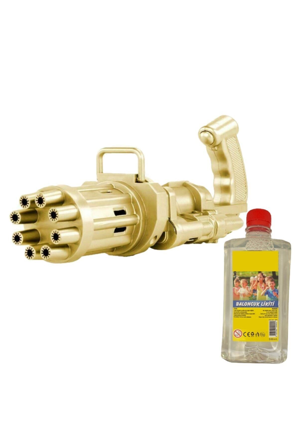 Mofy Baby Pilli Köpüklü Oyuncak Köpük Makinesi Tabancası Bubble Machine + 500 ml Baloncuk Likiti Gold