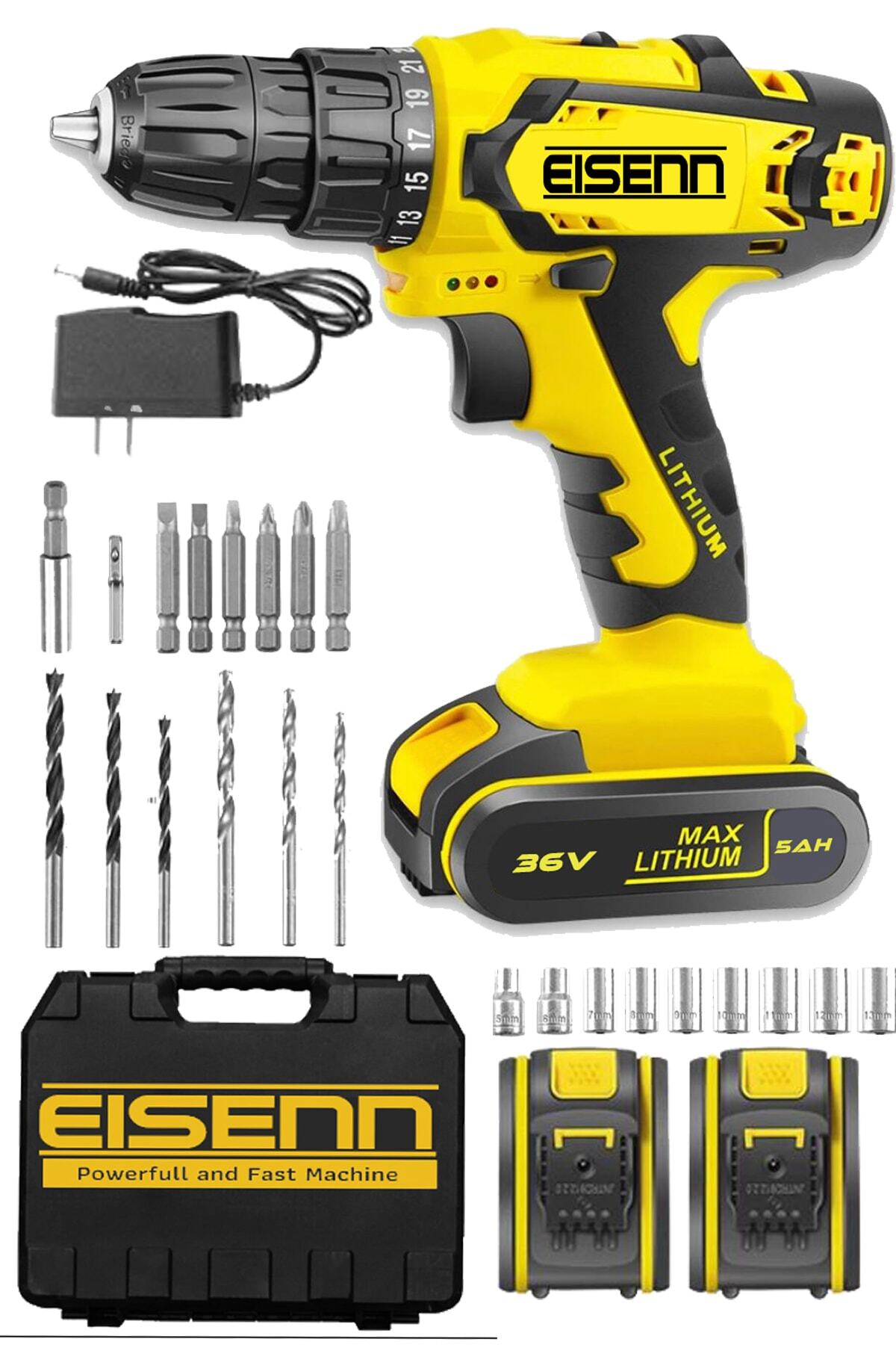 Eisenn Germany Technology X-iron 36 V 5 Ah Çift Akülü Vidalama Matkap Uzman Set