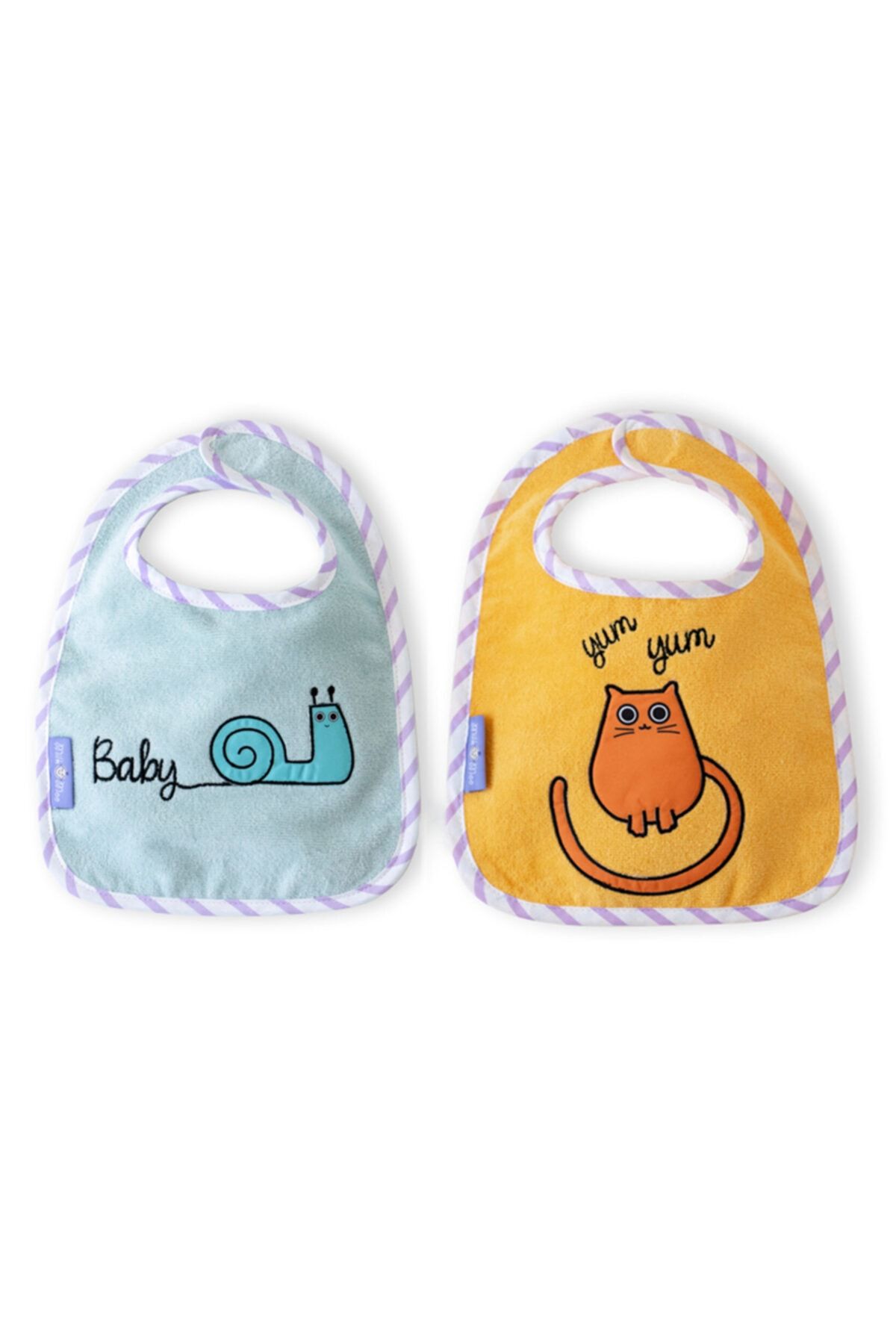 Milk & Moo Havlu Mama Önlüğü 2'li Set Tombiş Kedi Ve Sangaloz