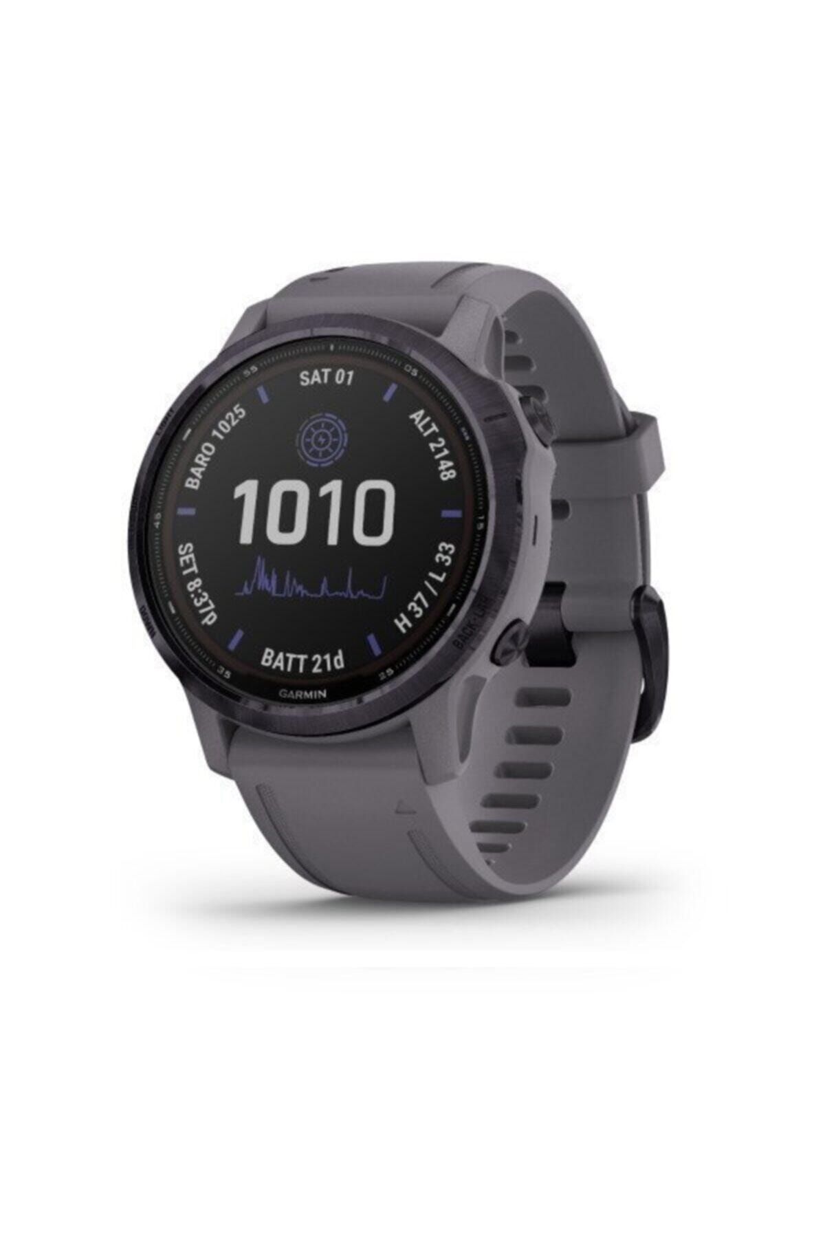 Garmin Fenix 6s Pro Solar Ametist Çelik Multispor Gps Akıllı Saat - Gri Kayış