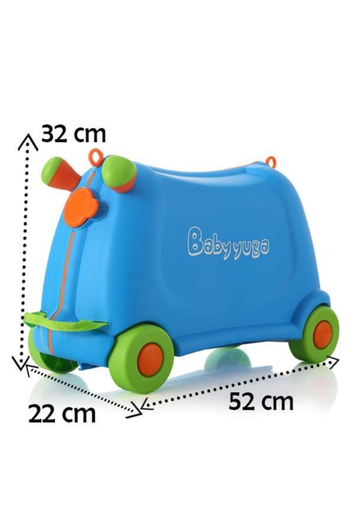 Temel Baby Yuga Çekçekli Tekerlekli Çocuk Valizi (Mavi)