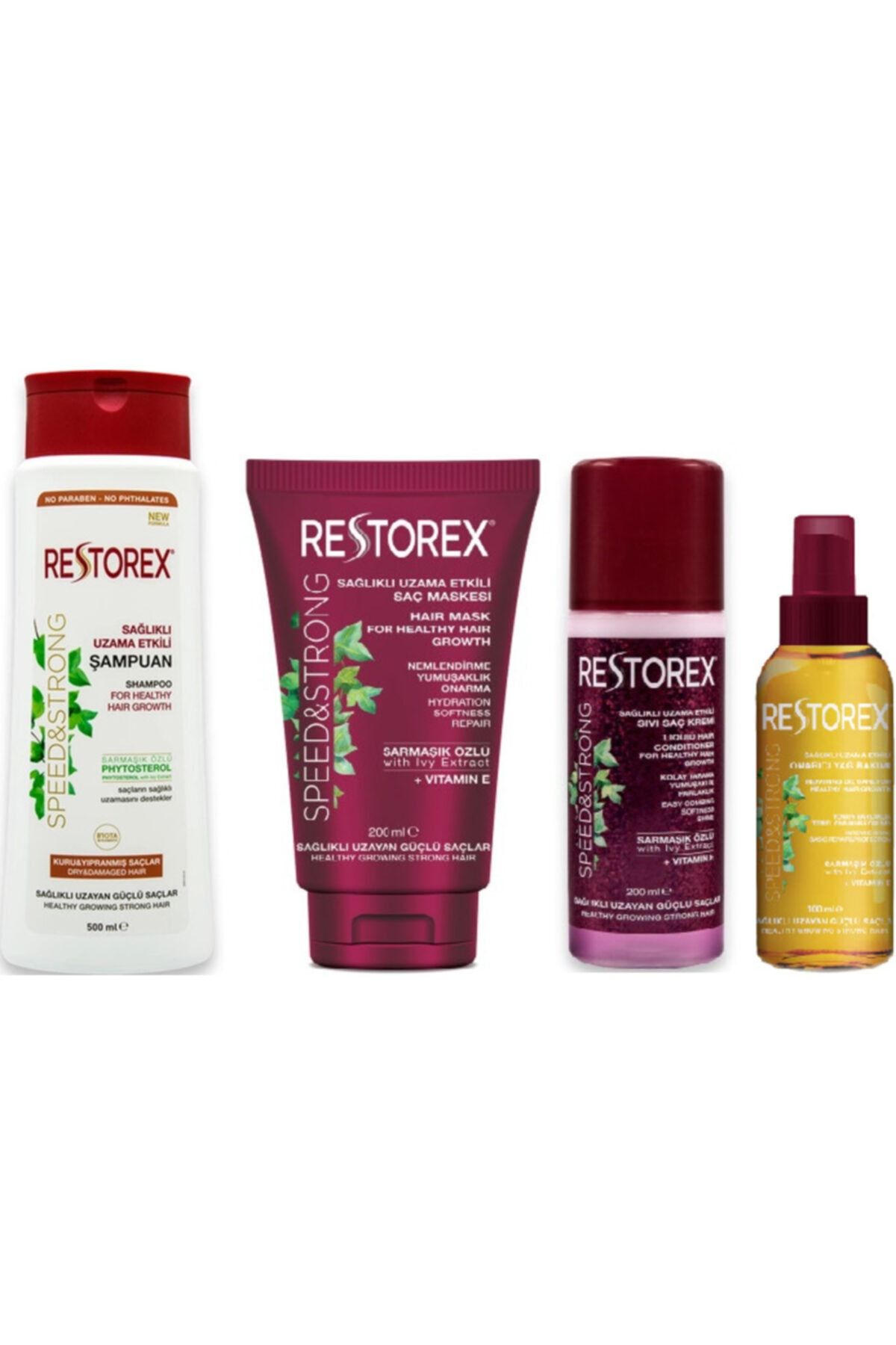 Restorex Kuru Saçlar Için Şampuan 500ml ,saç Maskesi 200ml , Sıvı Saç Krem 200ml , Onarıcı Yağ Bakımı 100ml