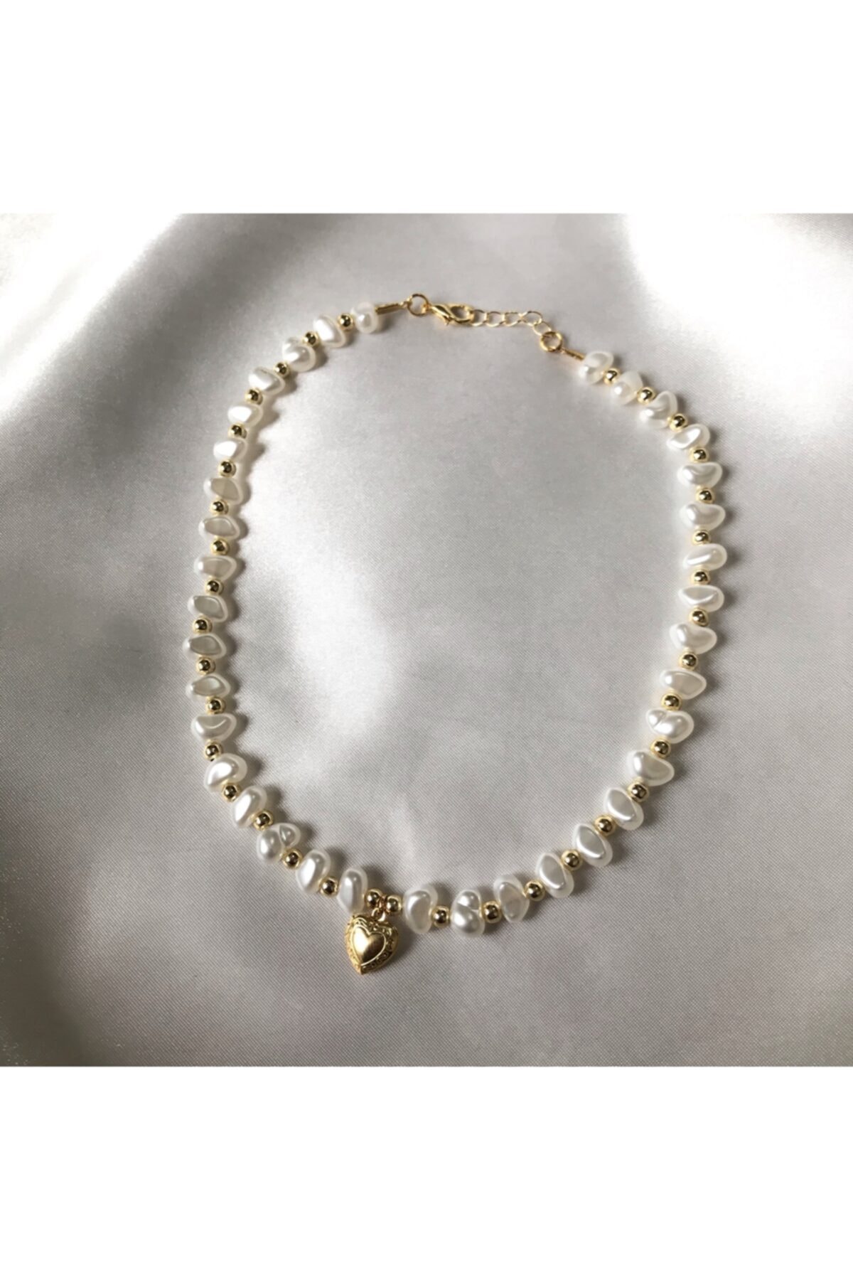 jevylove accessories Kalp Detaylı Inci Choker