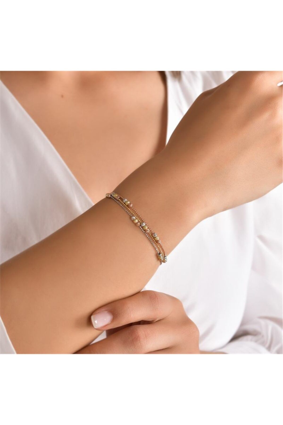 Yantra Silver Toplu Üç Sıra Renkli Dorika Gümüş Bileklik