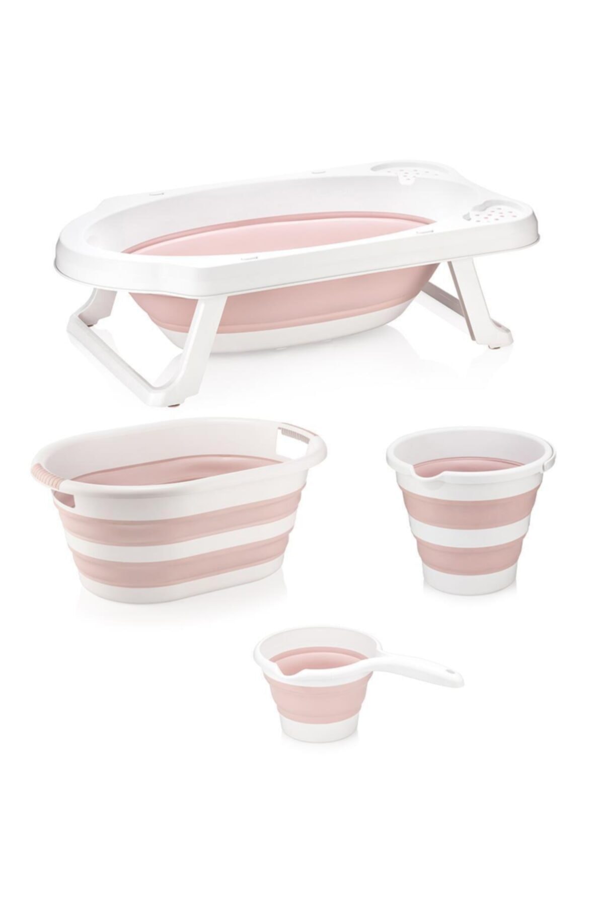 HOBBY LİFE Coolbaby Hobbylife Katlanabilir Küvet 4 In 1 Set - Pembe