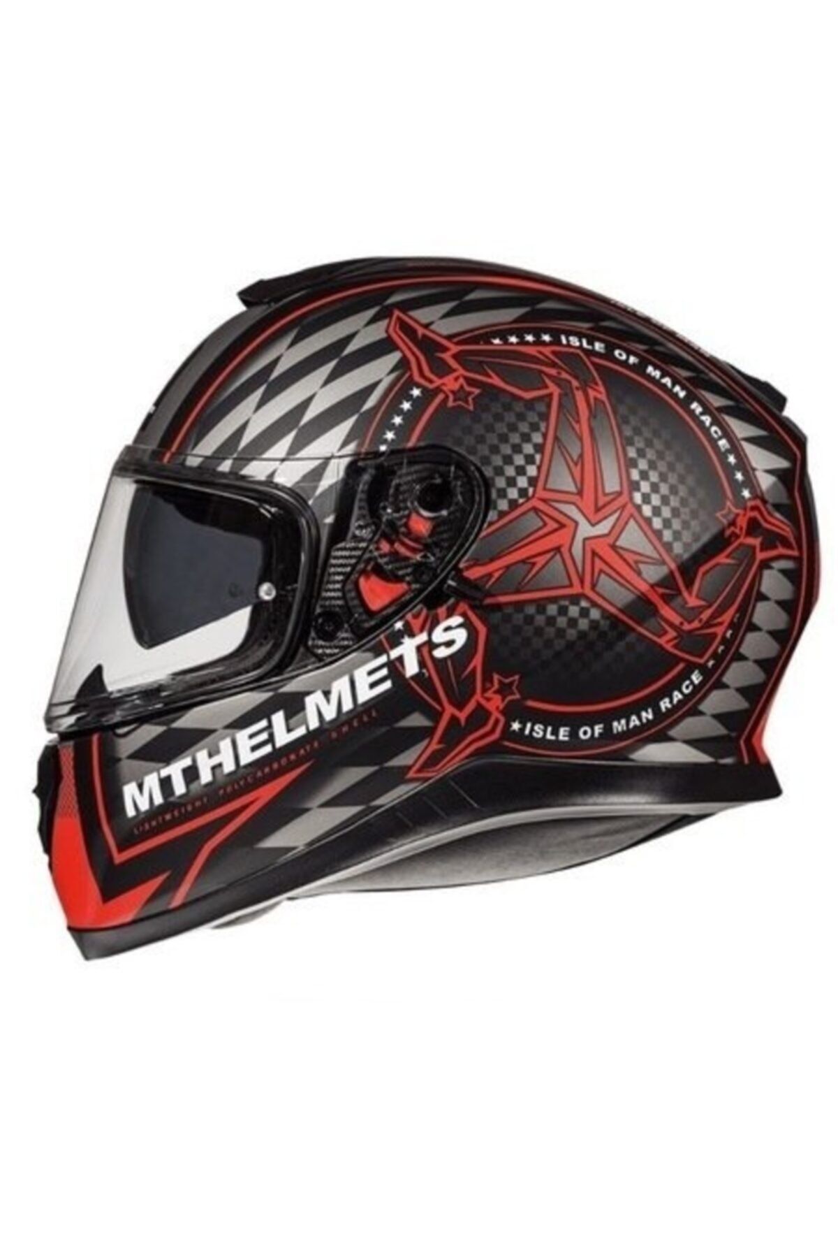 MT Helmets Mt Kask Thunder 3 Sv Isle Of Man B5 Matt Fluor Red