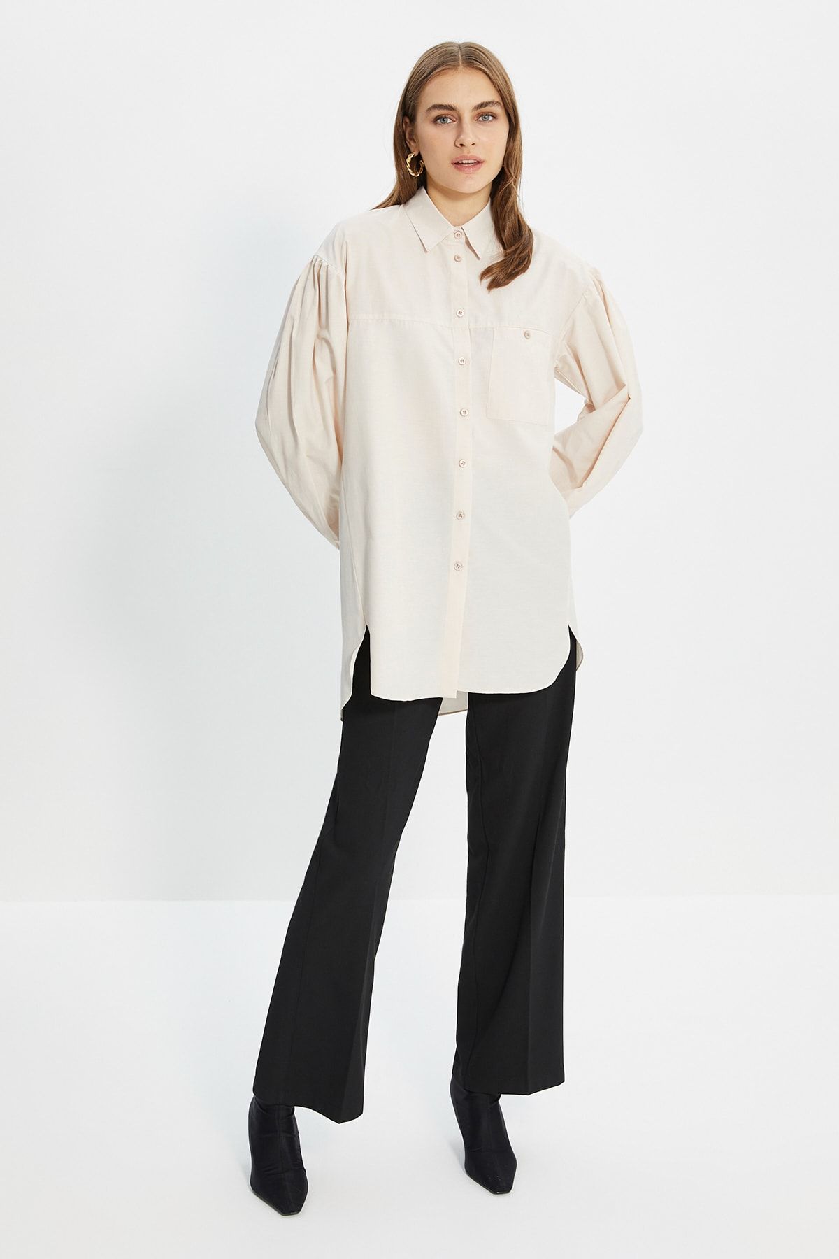 Trendyol Modest Pudra Balon Kol Tunik TCTSS21GO0976