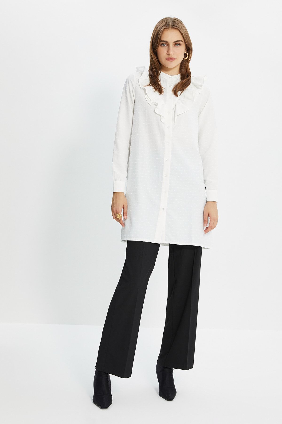 Trendyol Modest Ekru Dik Yaka Tunik TCTSS21TN0136