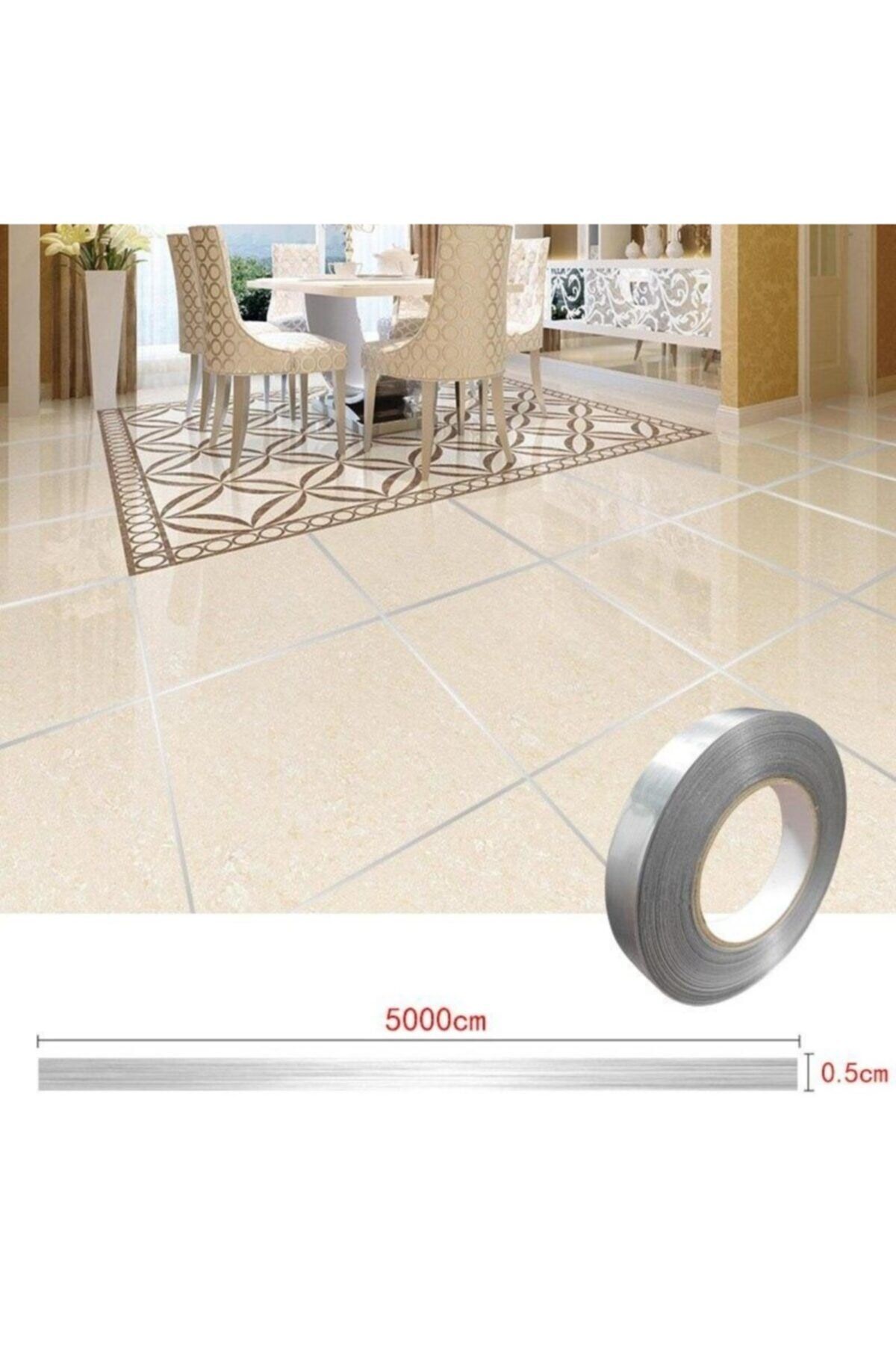 Go İthalat Gümüş Fayans Arası Şerit Bandı 50 Metre