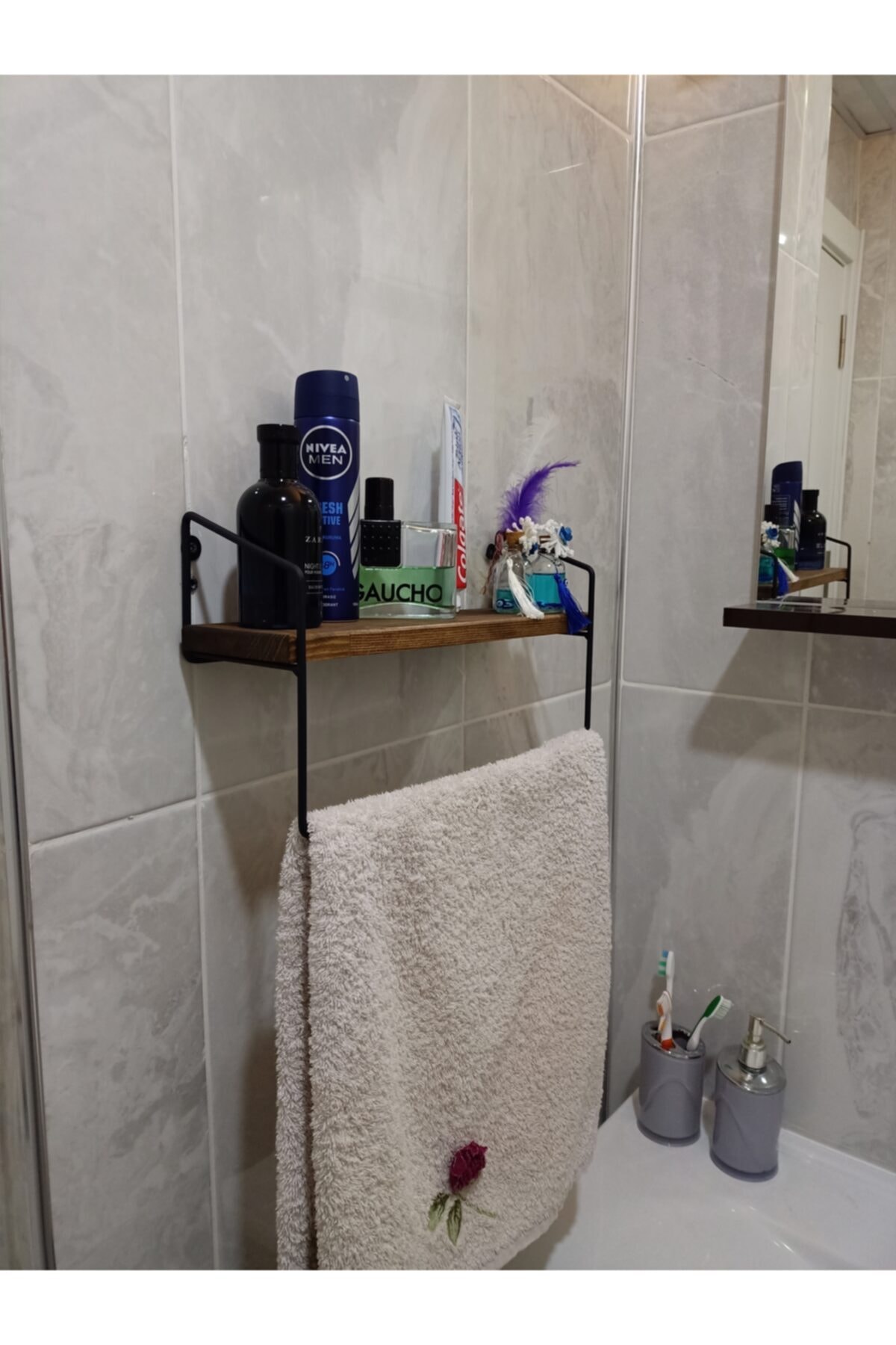 DDPEST Banyo Mutfak Havluluk Dekoratif Havluluk Düzenleyici El Havlusu Havlu Askısı Duvar Rafı