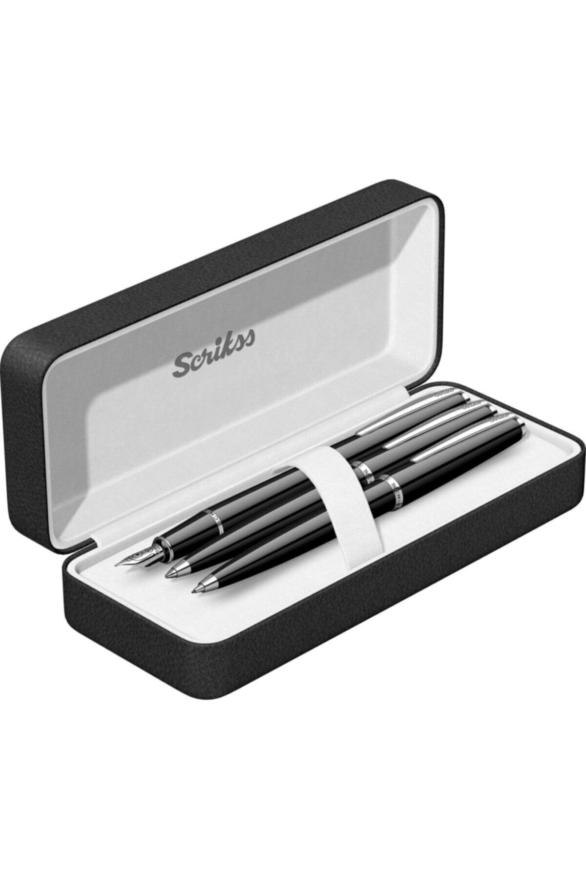 Scrikss Vintage Kalem Seti 3 Lü Siyah 33