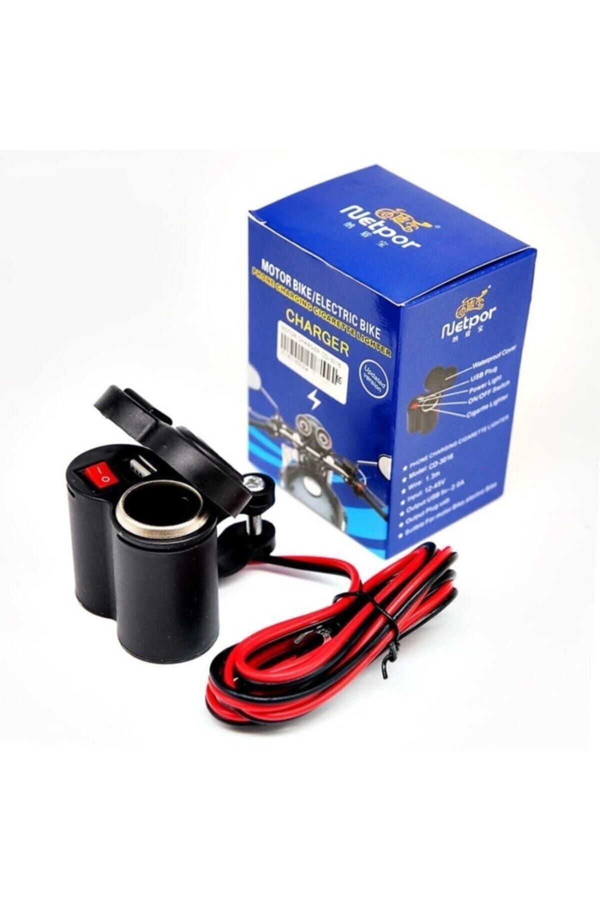 Tex Motosiklet Çakmaklık + Usb Şarj Soketi Su Geçirmez 12v