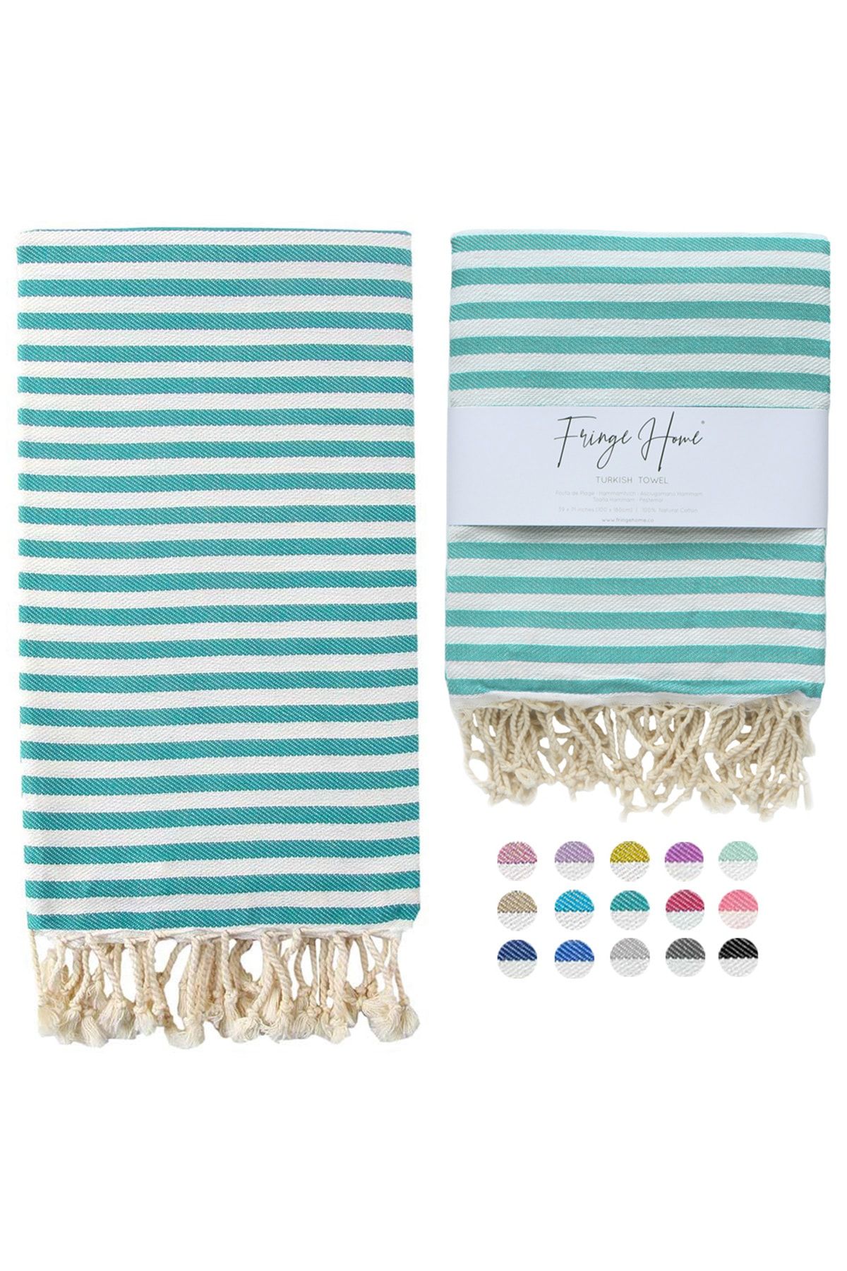 Fringe Home Çizgili Peştemal Mint