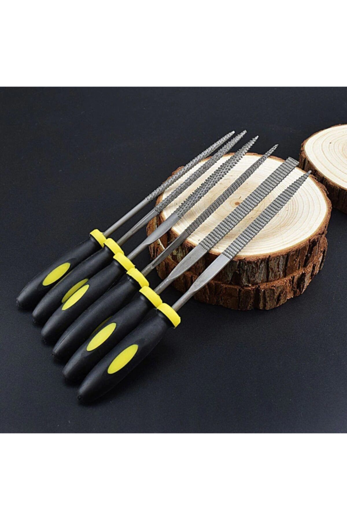 Depolife Mini Törpü Eğe Seti Plastik Saplı 14cm Ahşap Için Törpü 6 Parçalı Karbon Ege Takımı