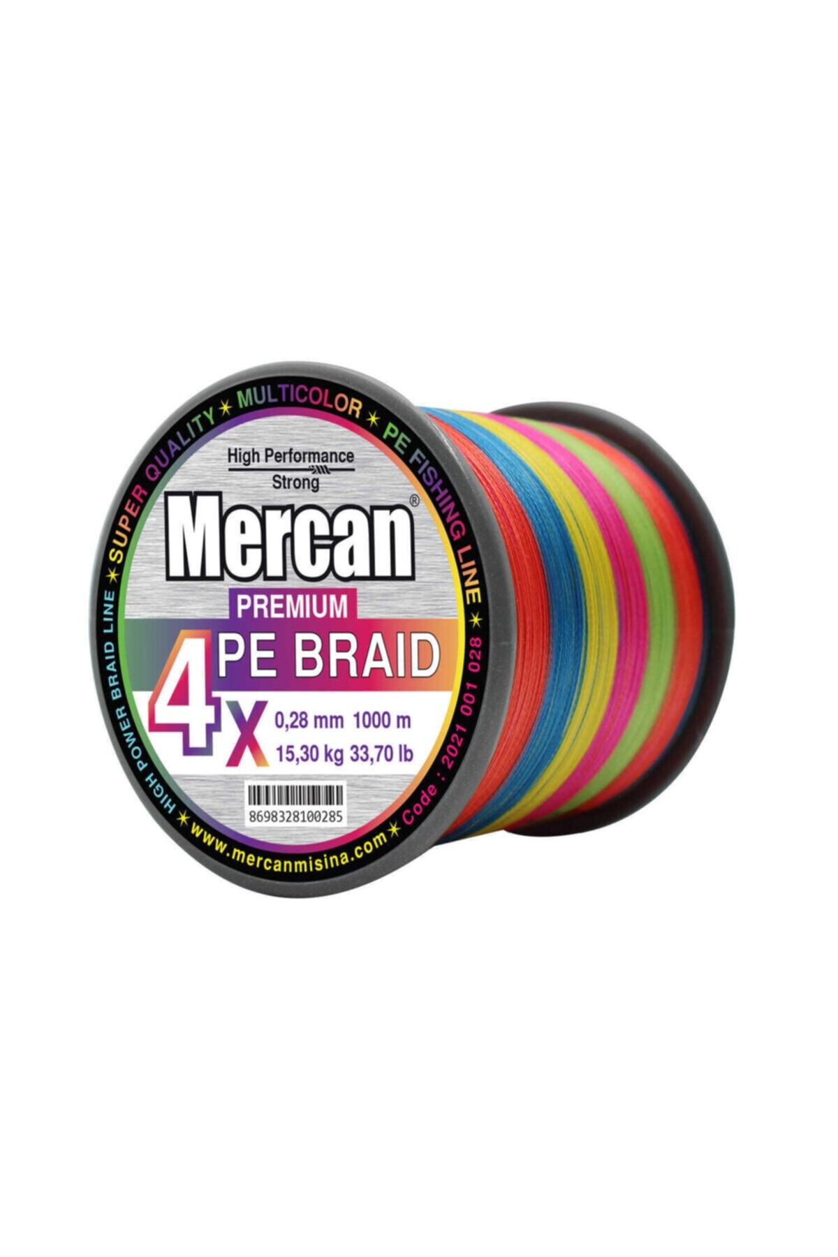 MERCAN MİSİNA Mercan Pe Örgü Premium 4x Ip 1000 M Multi Colour Misina