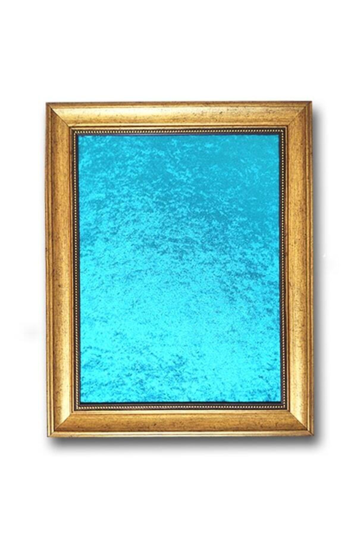 TUĞRA TABLO Çerçeve Li Filografi Tahtası 40*50cm Turkuaz Kumaş