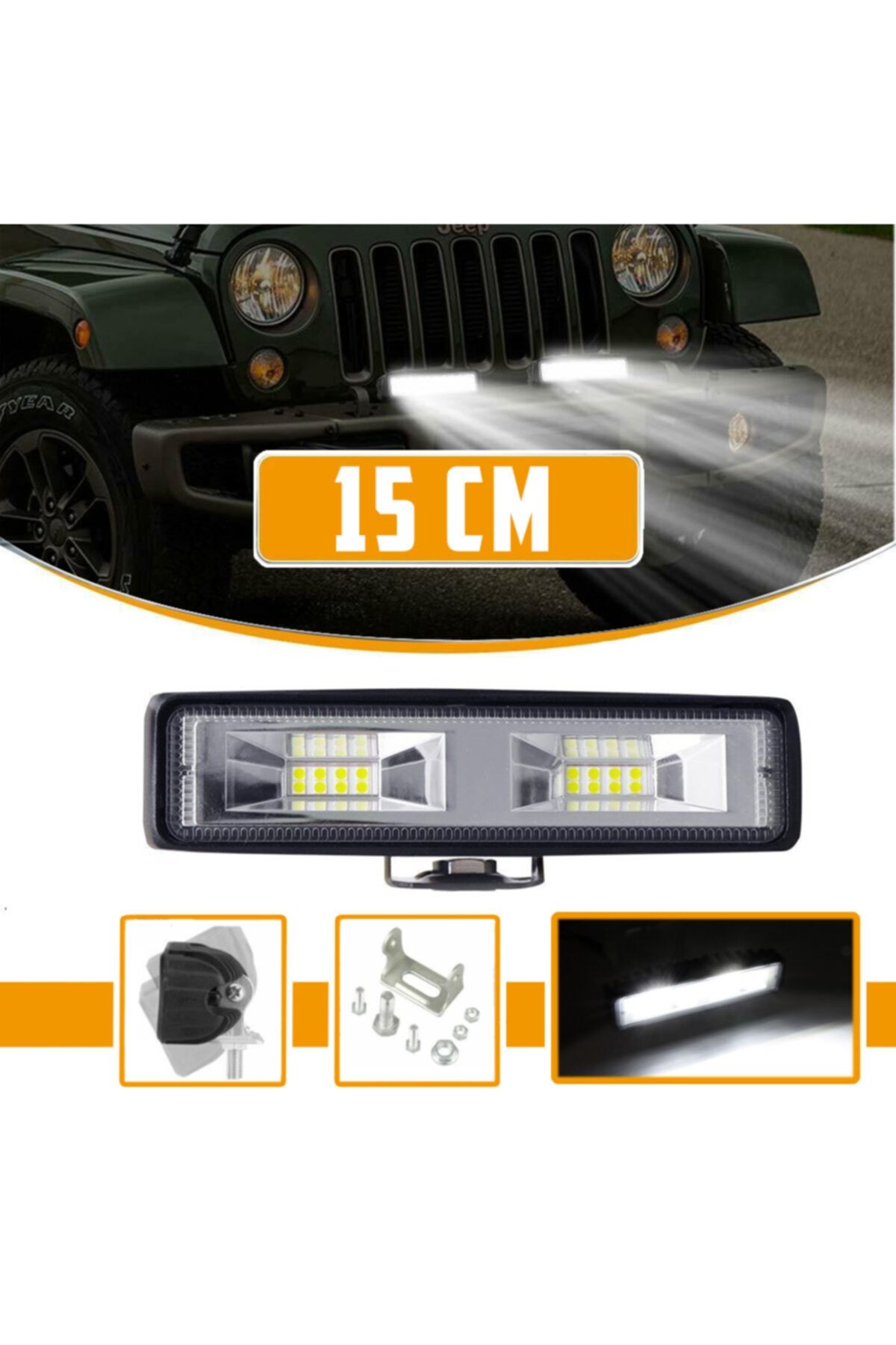 C9 Off Road Led Lamba 60 Watt 16 Led Tek Sıra 15cm