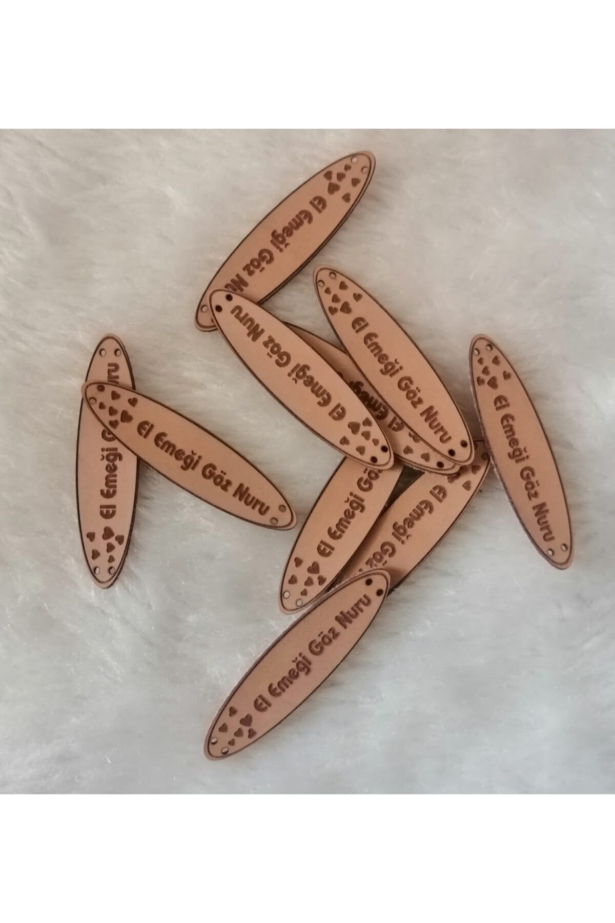 Lotushobievi El Emeği Göz Nuru Deri Etiket 10 Adet