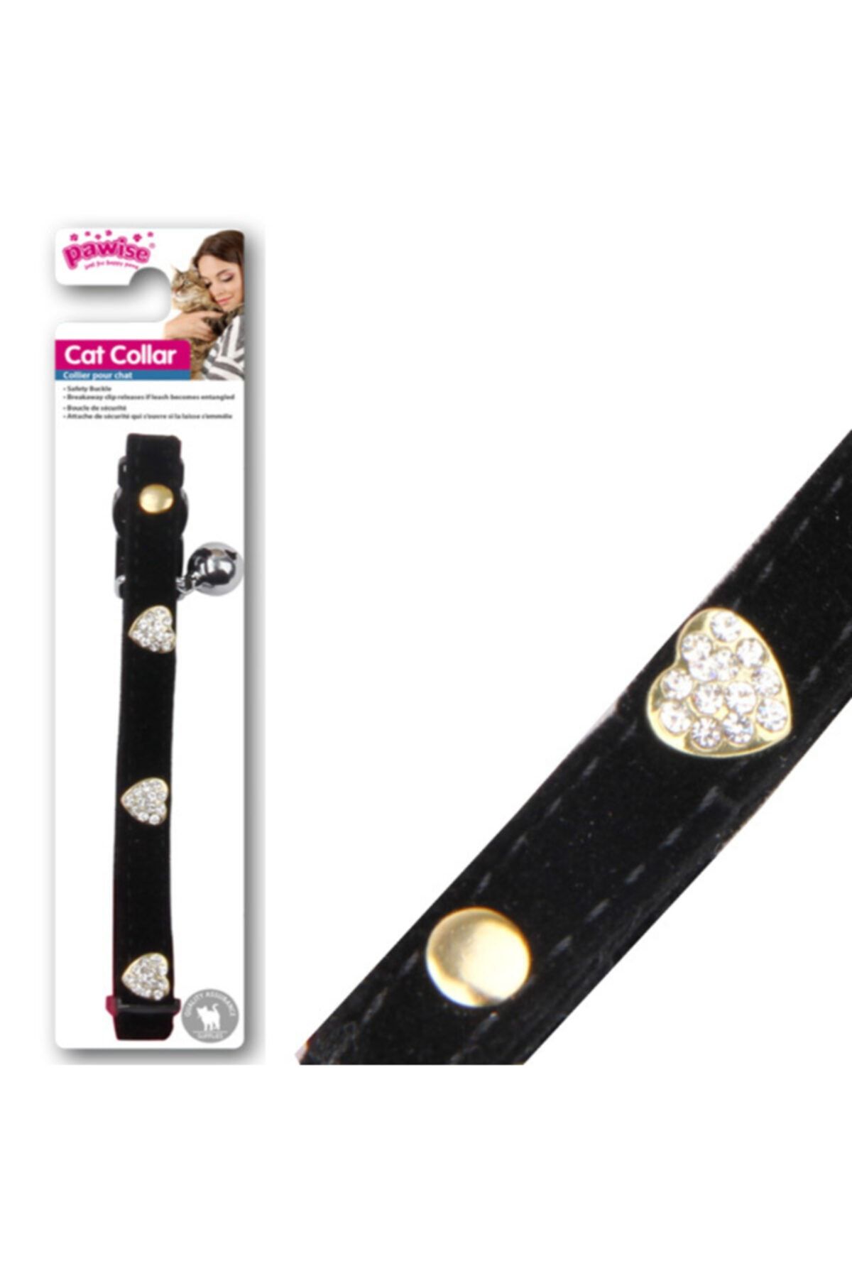 Pawise Kalp Taşlı Parlak Kedi Boyun Tasması 30 Cm
