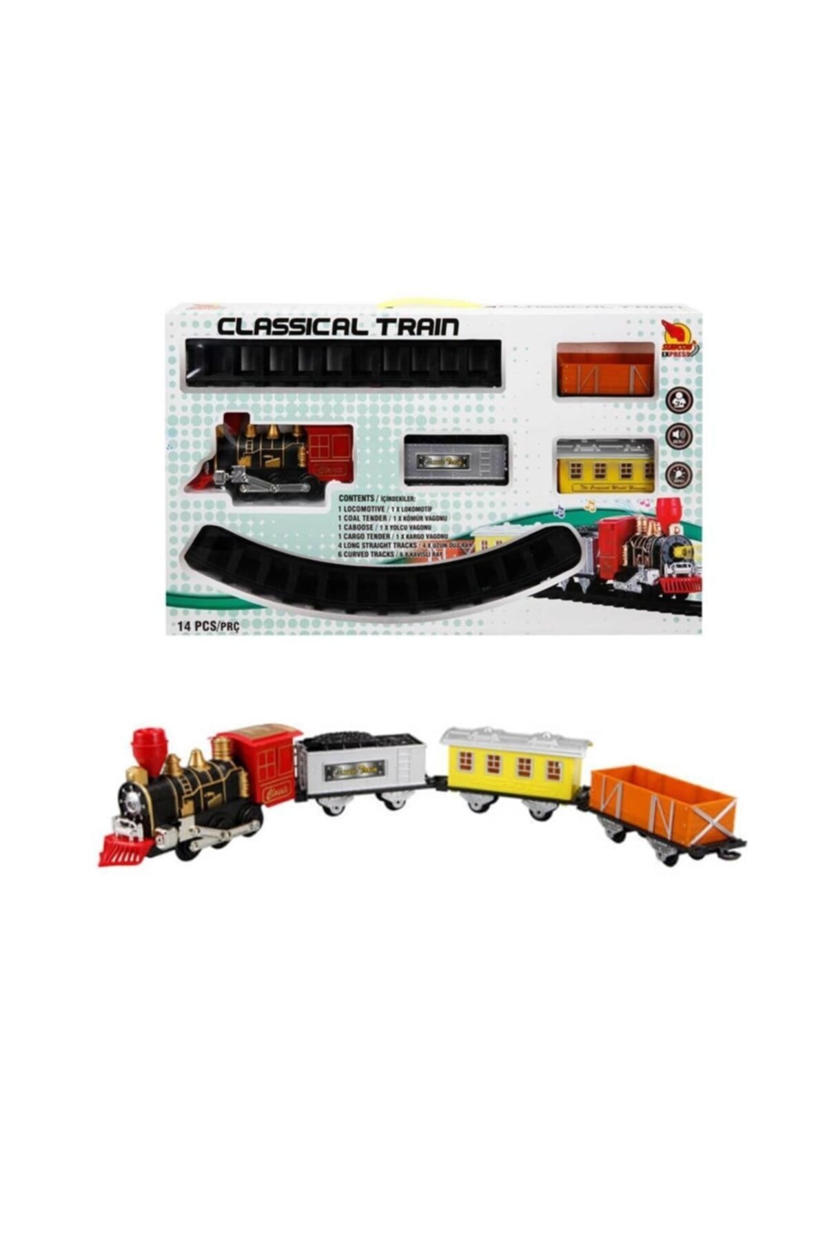 Sunman Sesli Işıklı 14 Parça Kutulu Tren Seti