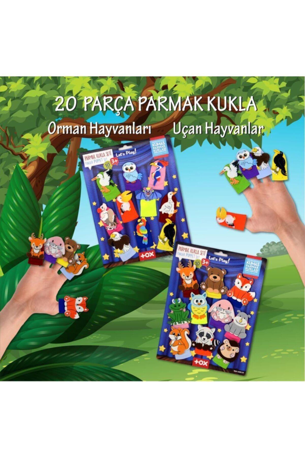 Tox 2 Set - 20 Parça Orman Ve Uçan Hayvanlar Parmak Kukla 218 / 222