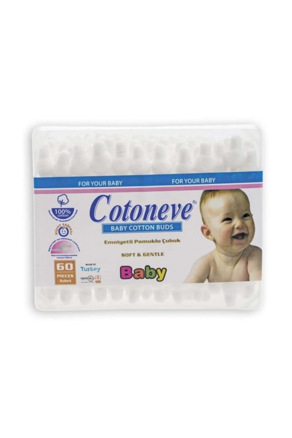 Cotoneve Emniyetli Kulak Çubuğu 60'lı