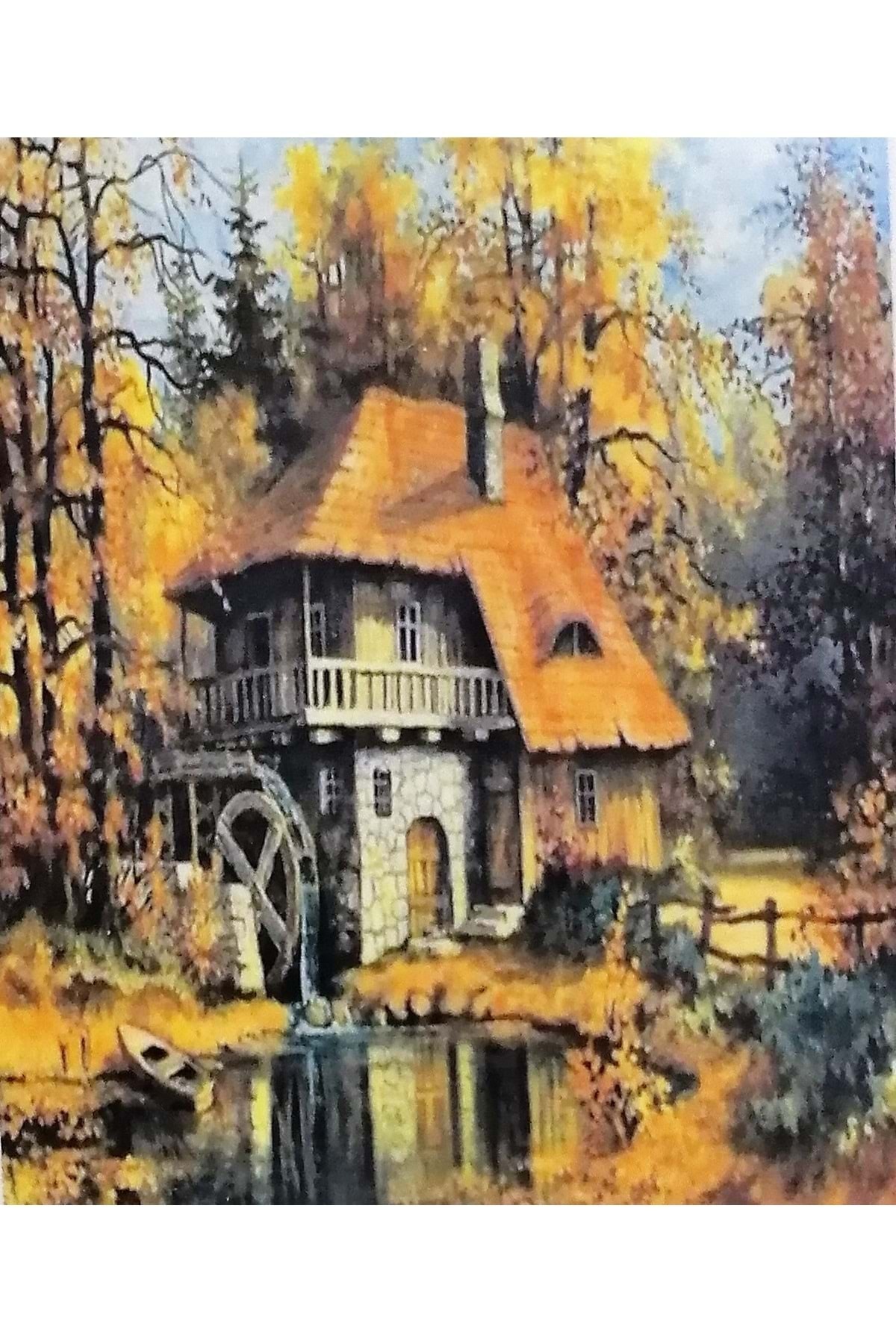 Hobigun Elmas Mozaik Tablo Diamond Painting Kit Puzzle 50x65 Değirmenli Ev