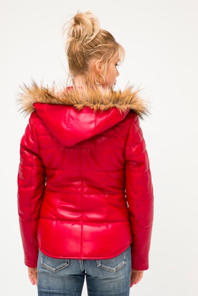 Laura Kırmızı Hakiki Deri Mont Kadın Image 7
