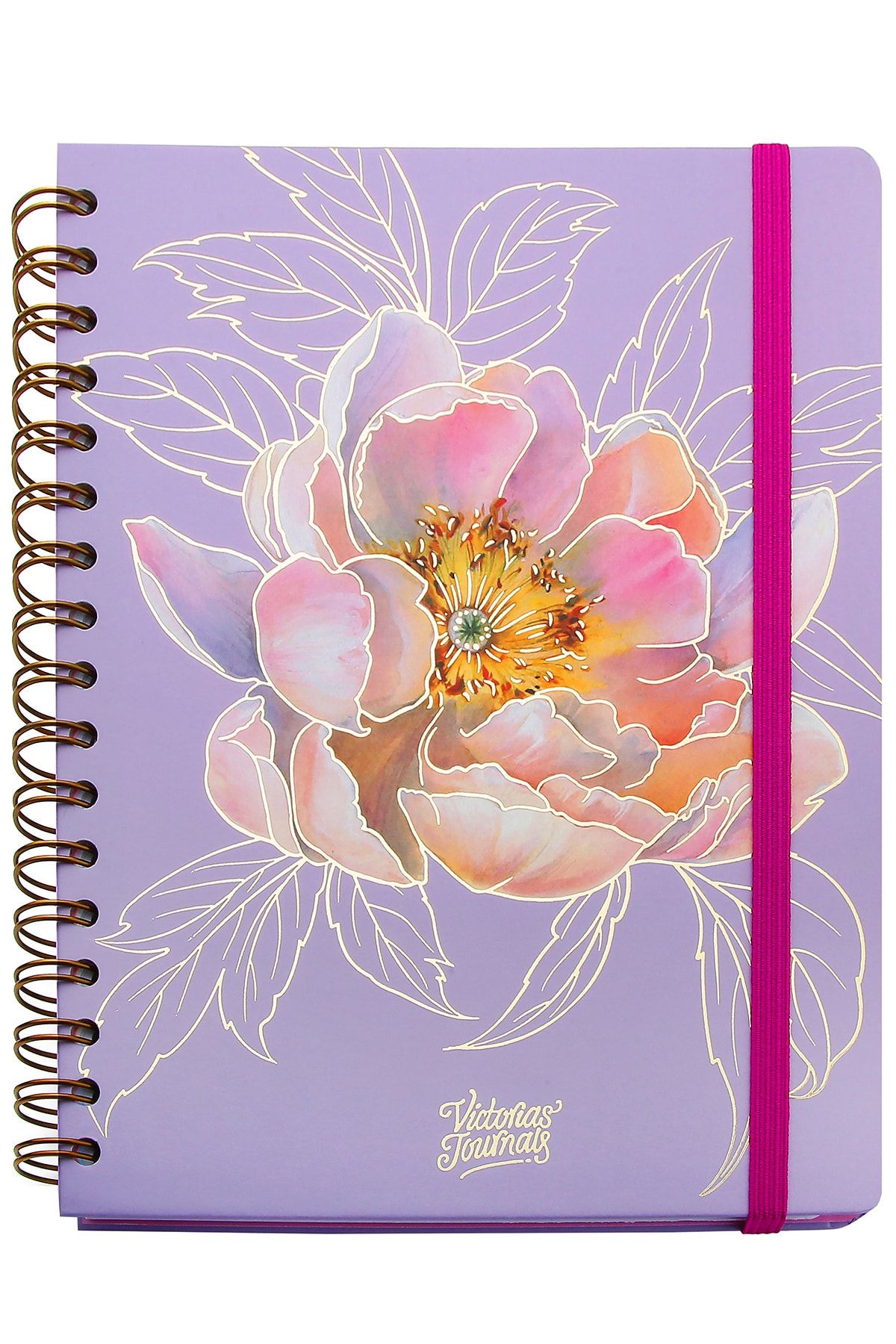 Victoria's Journals Golden Florals Süresiz Planlayıcı Ajanda 17x24 Cm