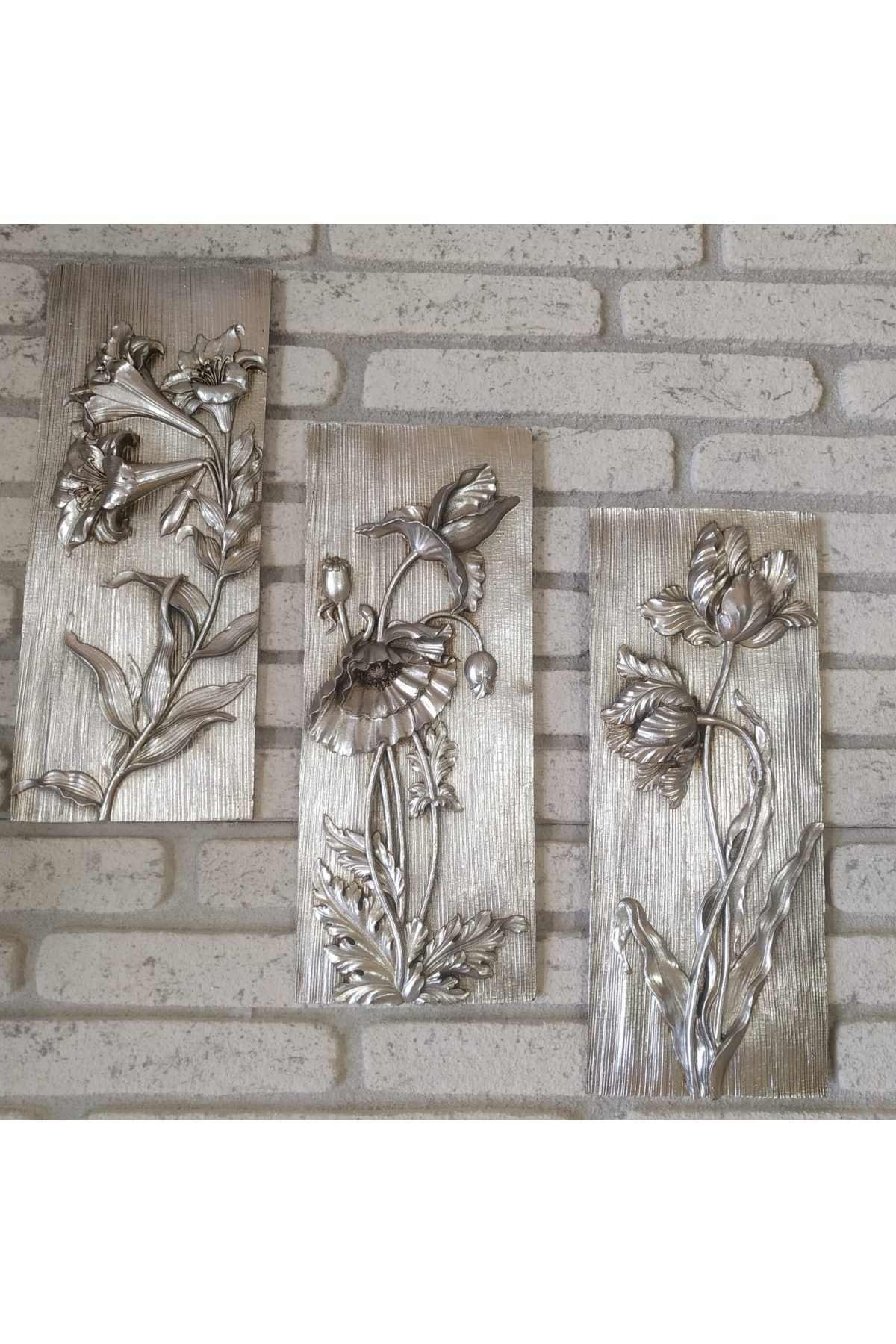 Gold home design 3 Lü Pano Duvar Süsü