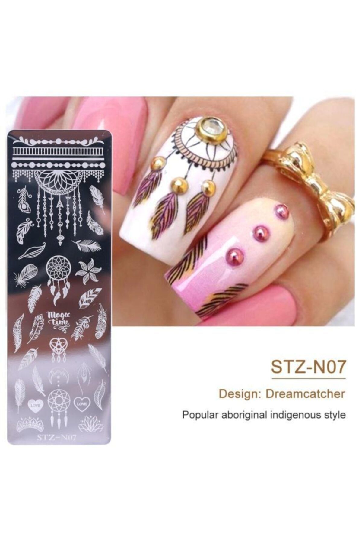 ROSEVELT Nail Art Stamp Baskı Plağı N07