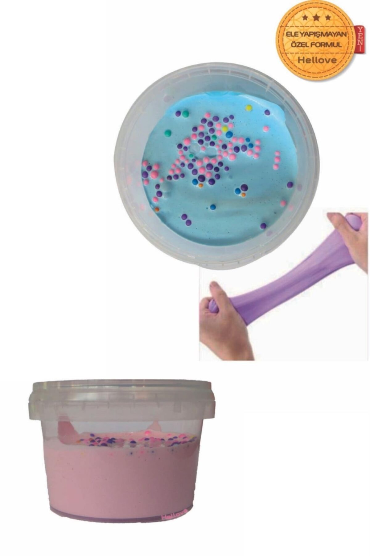 Hellove Köpüklü Slime 2 Li Ele Yapışmayan Pofuduk Slaym Oyun Hamuru
