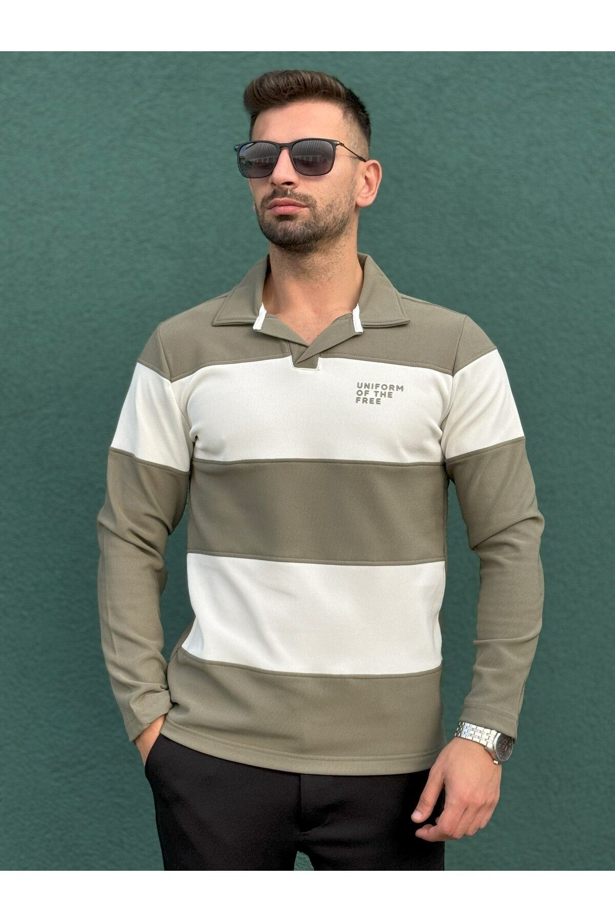 Jacob Jack Polo Yaka ParçalıErkek Sweatshirt