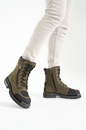Hakiki Deri Riddick Yeşil Erkek Bot Image 2