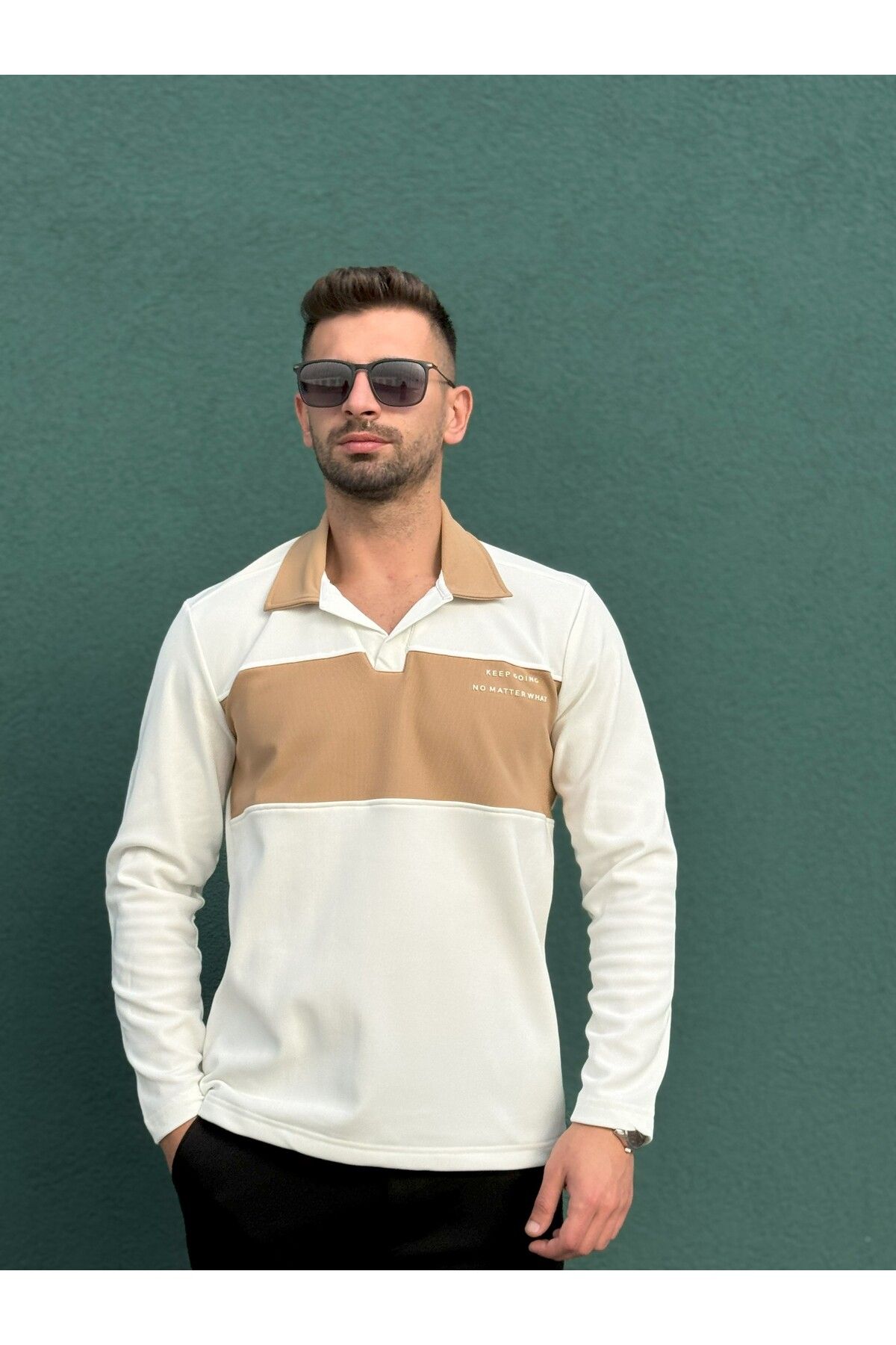 Jacob Jack Polo Yaka ParçalıErkek Sweatshirt