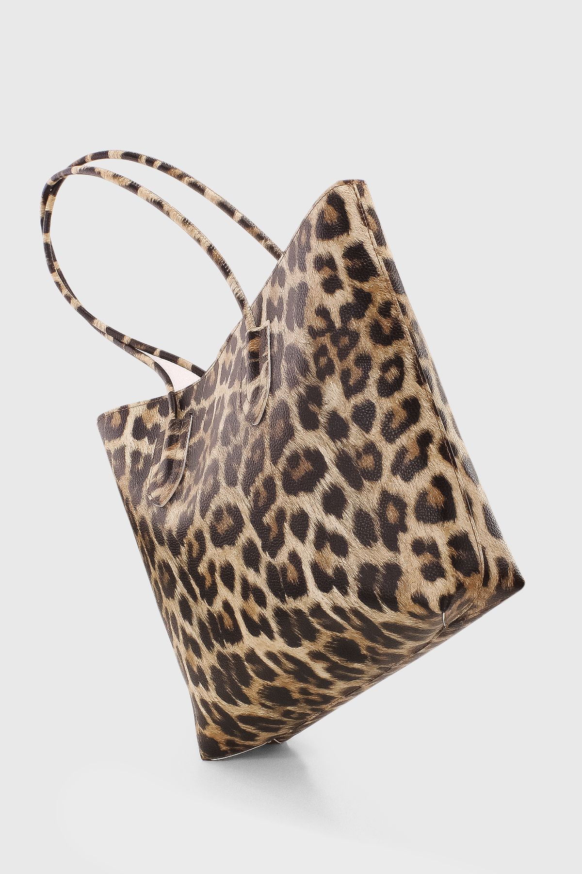 Leopar Desenli Retro Vintage Shopper Çanta 264